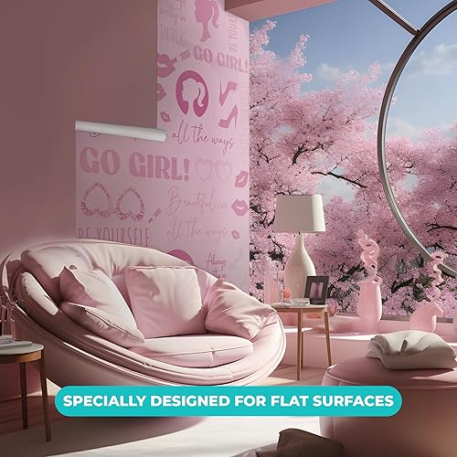 Miniatura 3 de EGD Papel tapiz para despegar y pegar para decoración de habitación rosa, papel tapiz rosa Premiun para habitación de niñas, decoración estética de