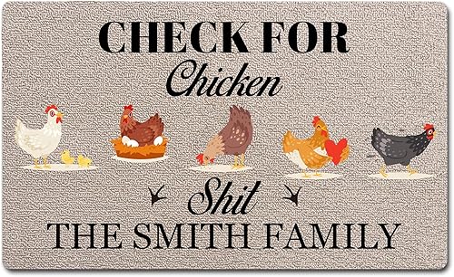 Miniatura 1 de Tapete de bienvenida para puerta de entrada con nombre de la familia, divertido tapete para puerta delantera, para interiores y exteriores,