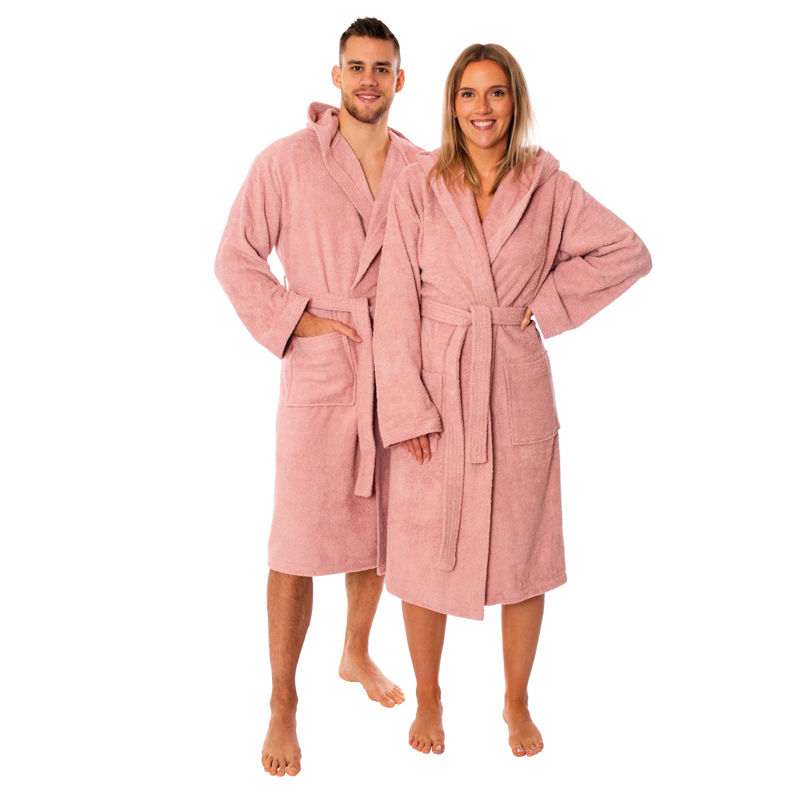 Albornoz de rizo 100% algodón Lavea con capucha tacto suave spa unisex 6