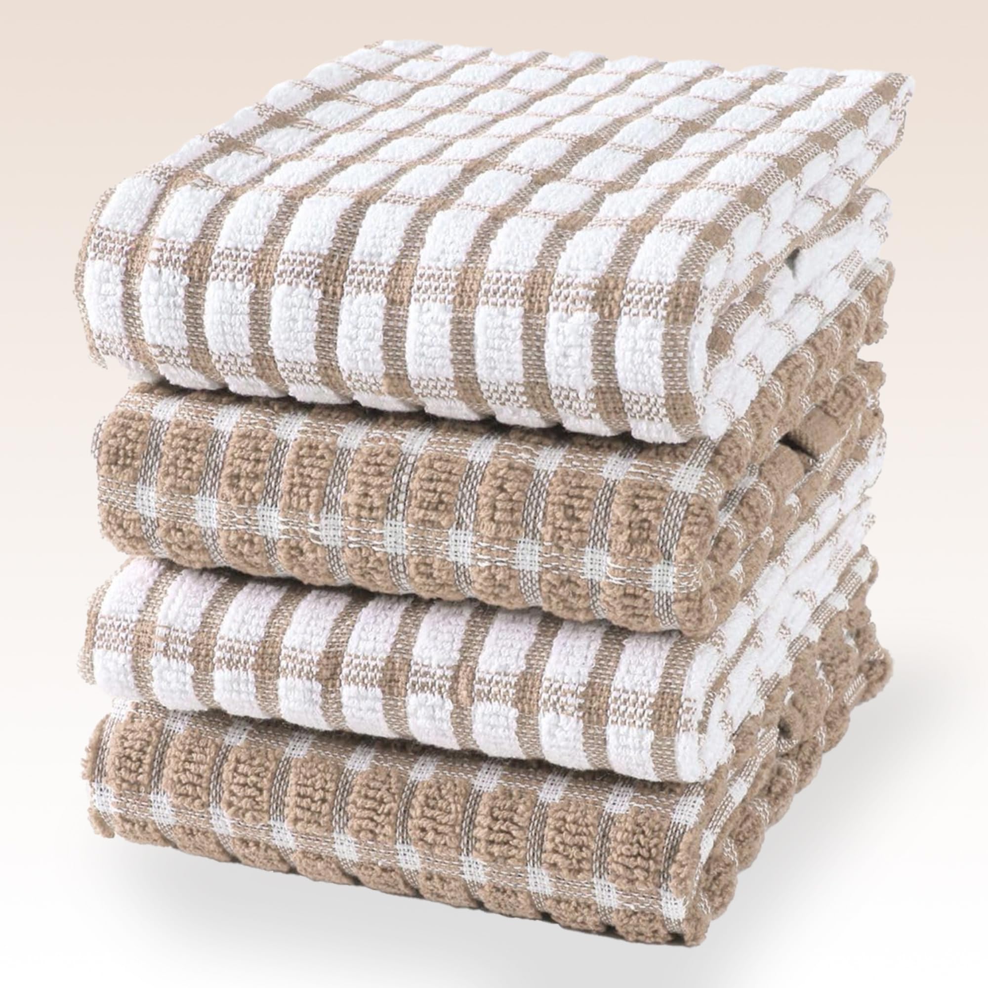 Enchant Home 350 GSM Premium Kitchen Towel | Quick Drying and Highly Absorbent | Multi-Purpose Use for Cleaning, Wiping and Drying | Size 40x60 cm | Ideal for Daily Kitchen Use (Beige)-image-9