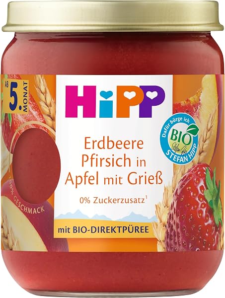 HiPP Bio Frucht und Getreide Blaubeere Johannisbeere in Apfel mit Haferflocken, 6er Pack (6x160g) - 5