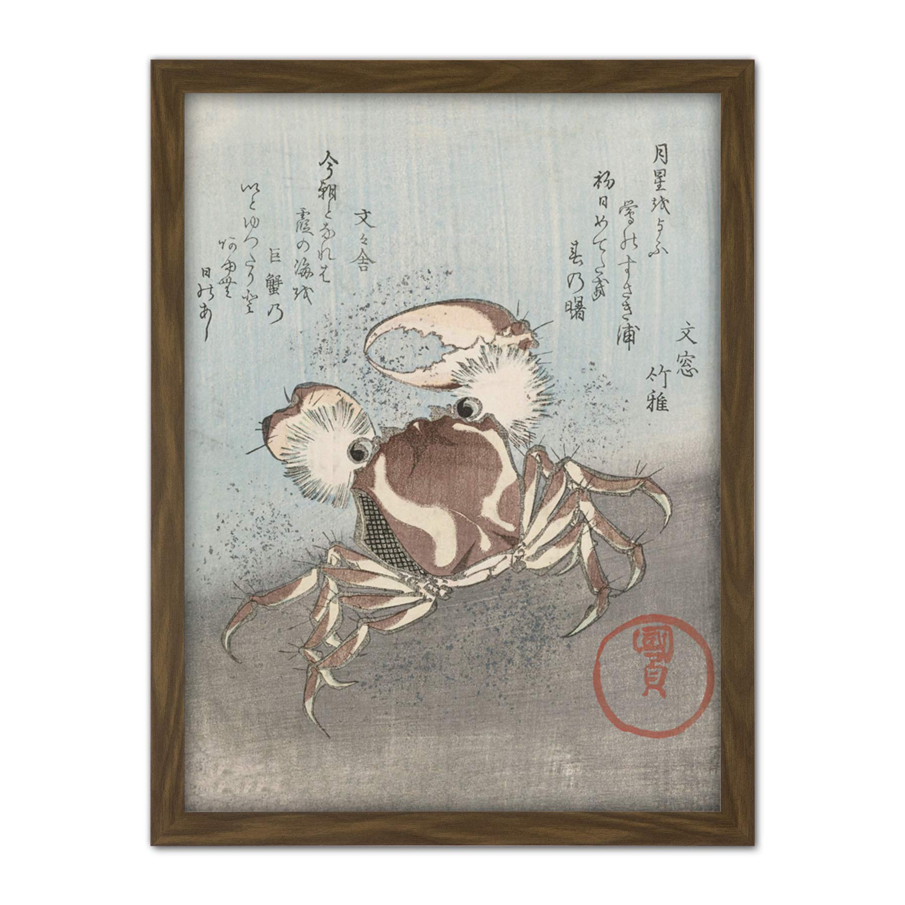 Artery8 Kunisada Utagawa Crab Walking Japanese Woodcut Artwork Framed Wall Art Print 18X24 Inch