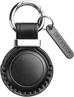 Funda protectora de piel auténtica para llavero AirTag – Funda protectora para AirTag Llavero Anillo Fob Mochila Accesorios de equipaje