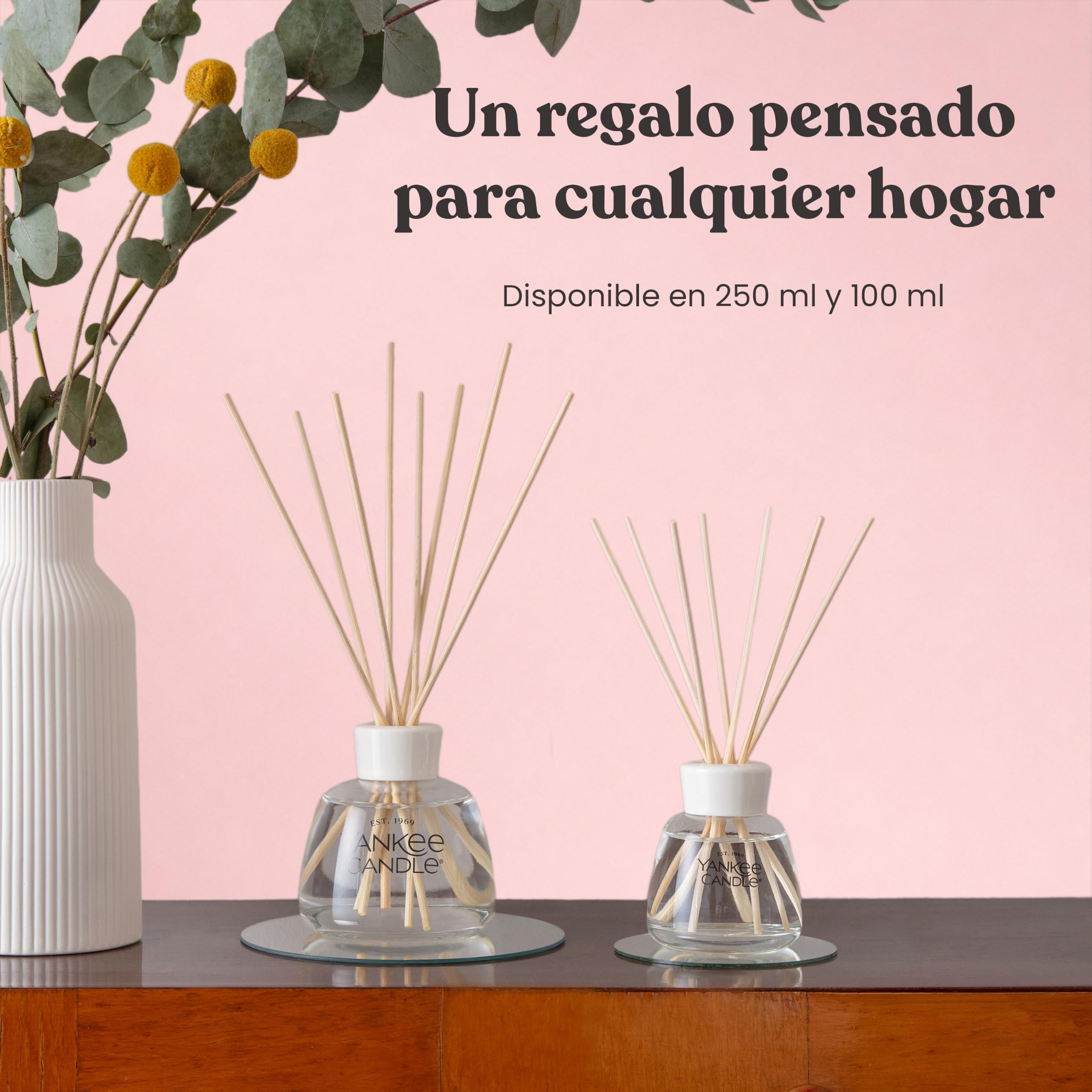 Yankee Candle Difusor de varillas | Pink Sands | Para espacios pequeños y medianos | Hasta 10 semanas de fragancia