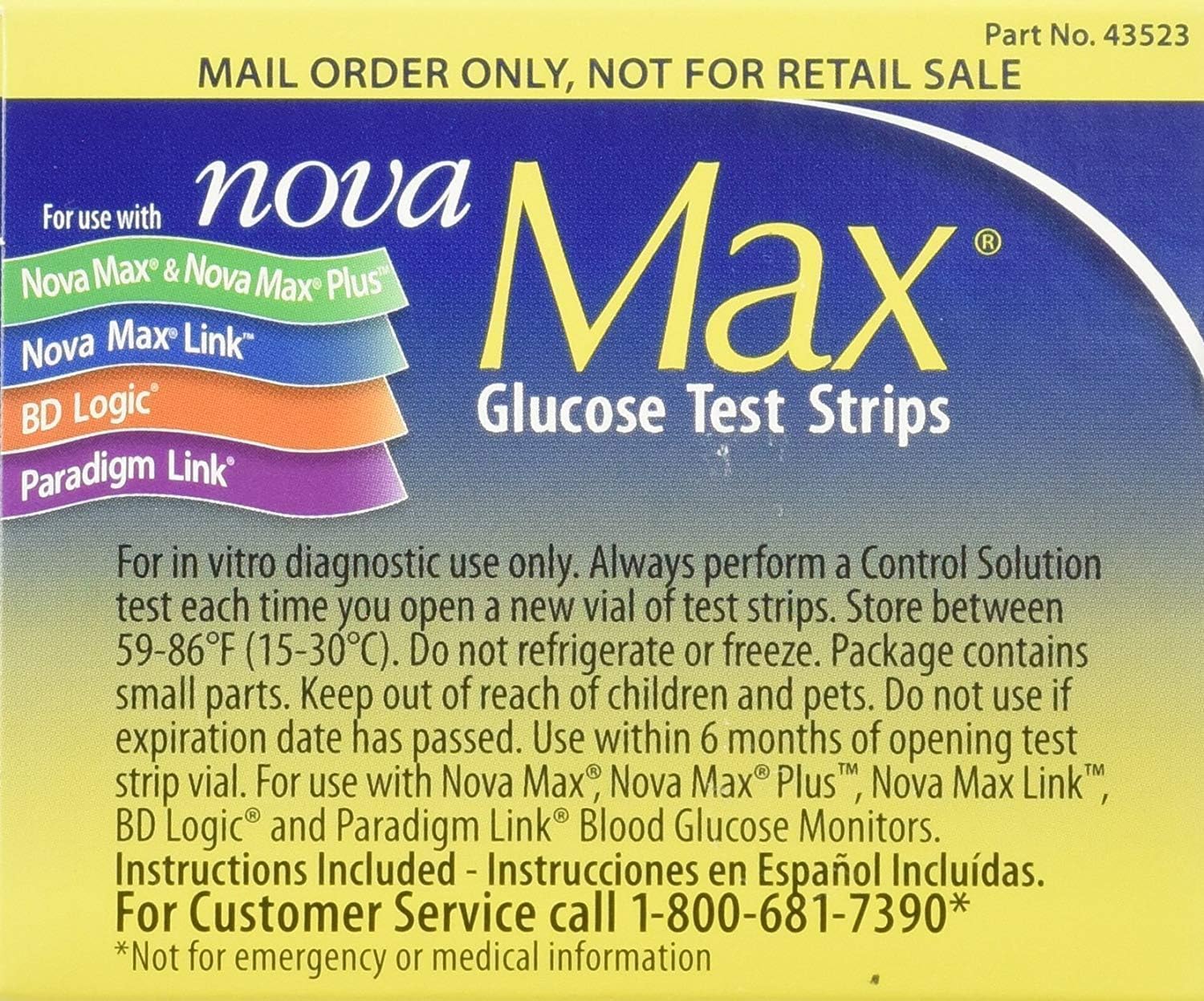 Nova Max Glucose Test Strips 250Ct. Nfrs Bundle Savings (5 boxes of 50Ct= 250CT Total)