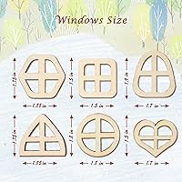 Vista 3 de 48 piezas de puertas de jardín de madera para manualidades, mini ventana, casa de hadas, kit de bricolaje sin terminar, puerta en miniatura sin
