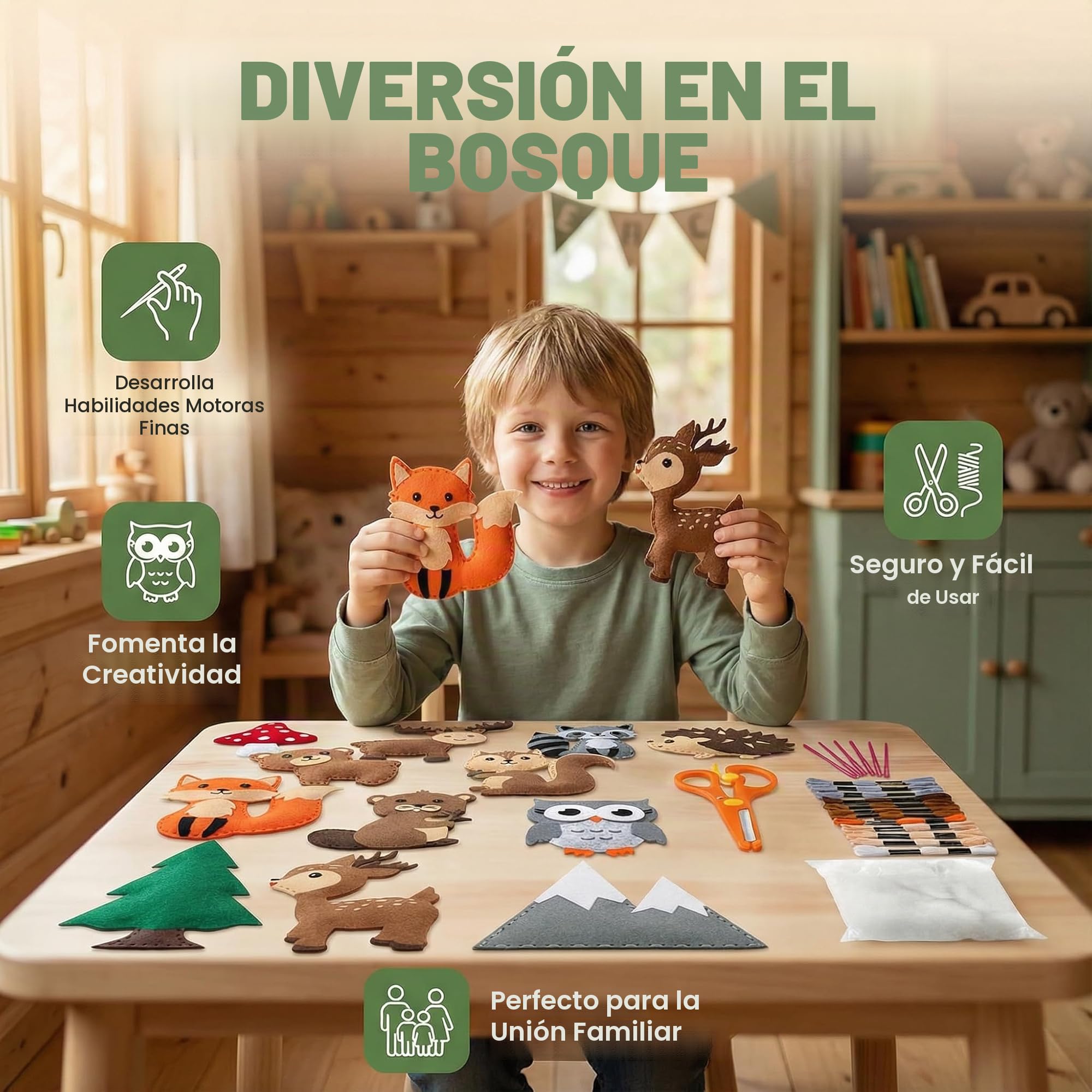 Celestia 12 piezas kit costura niños – Figuras de animales de peluche para coser y rellenar, adecuado para niños de 6 años y más y principiantes