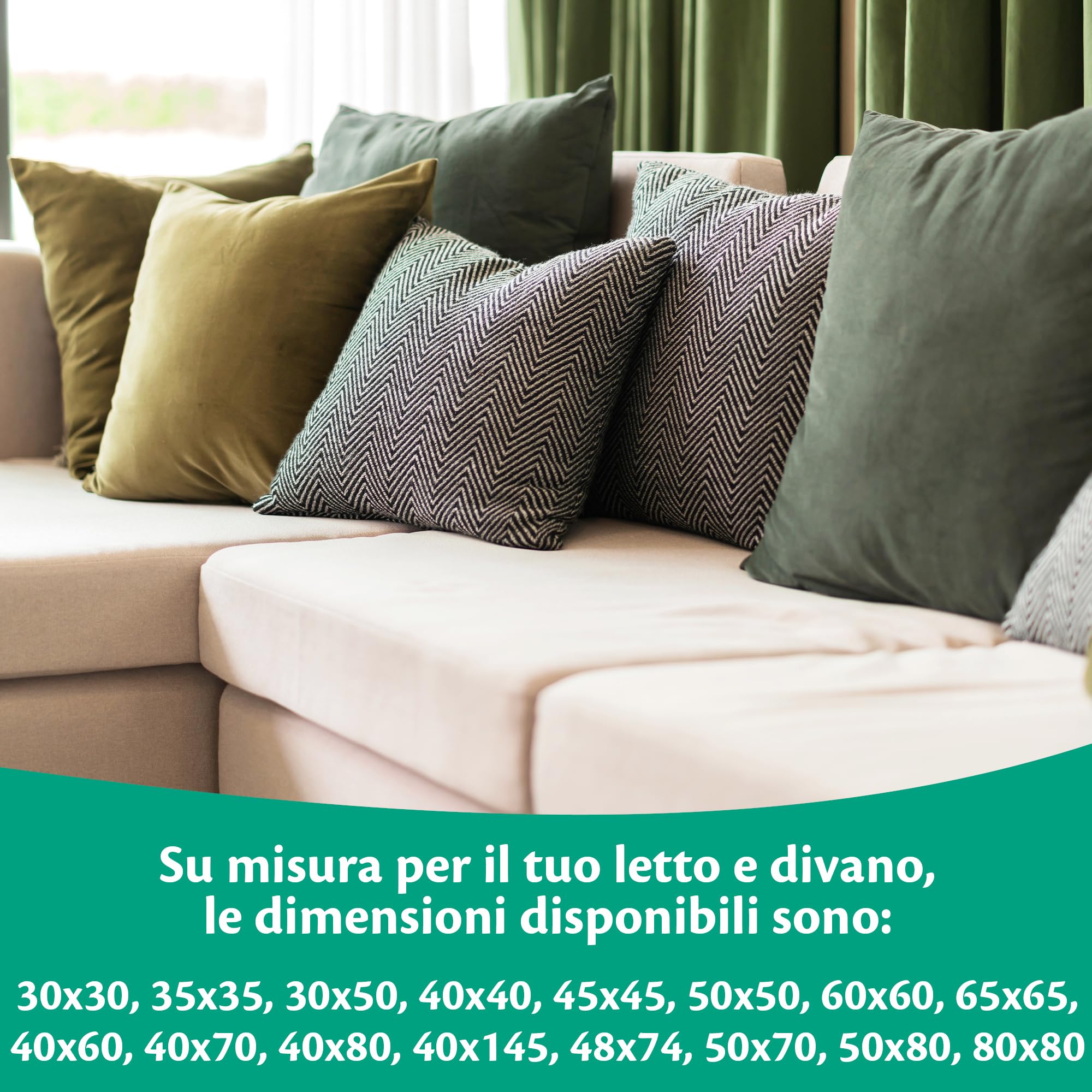 Ilauke 4 Cuscini Imbottitura Per Divano 50x50 Cm: Bianco, In Cotone E Poliestere, Anallergici, Sfusi Subito