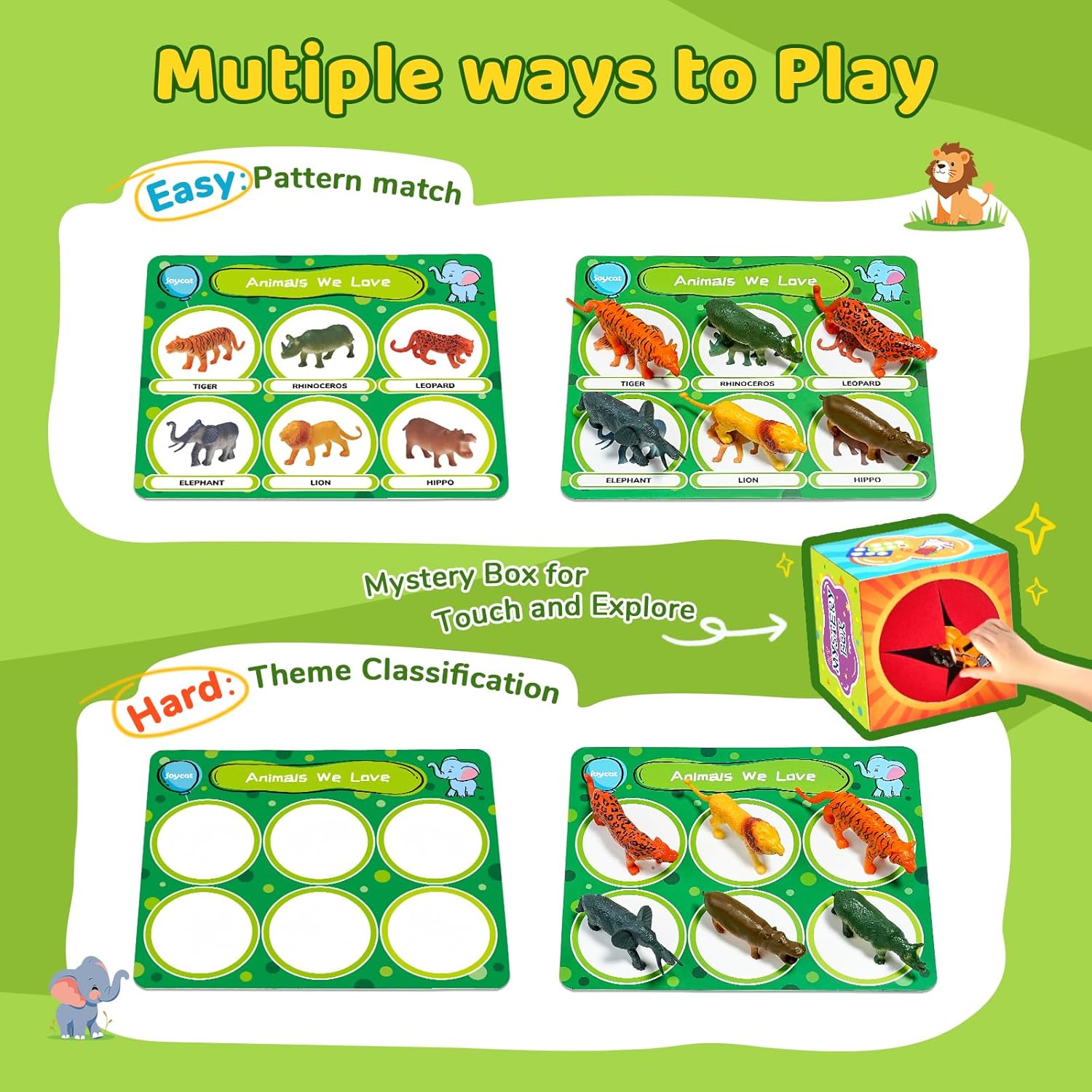 JoyCat Sorting Toys for Toddlers – Sensory Play Box with 48 Sorting Objects, Montessori Preschool Learning Toy to Support Early Cognitive & Speech Development for Ages 2–5