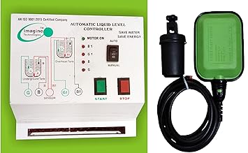 Fully Automatic Water Level Controller for Submersible Start and Stop Button Type Starter Panel with One Float Sensor(White,IT184WLC)