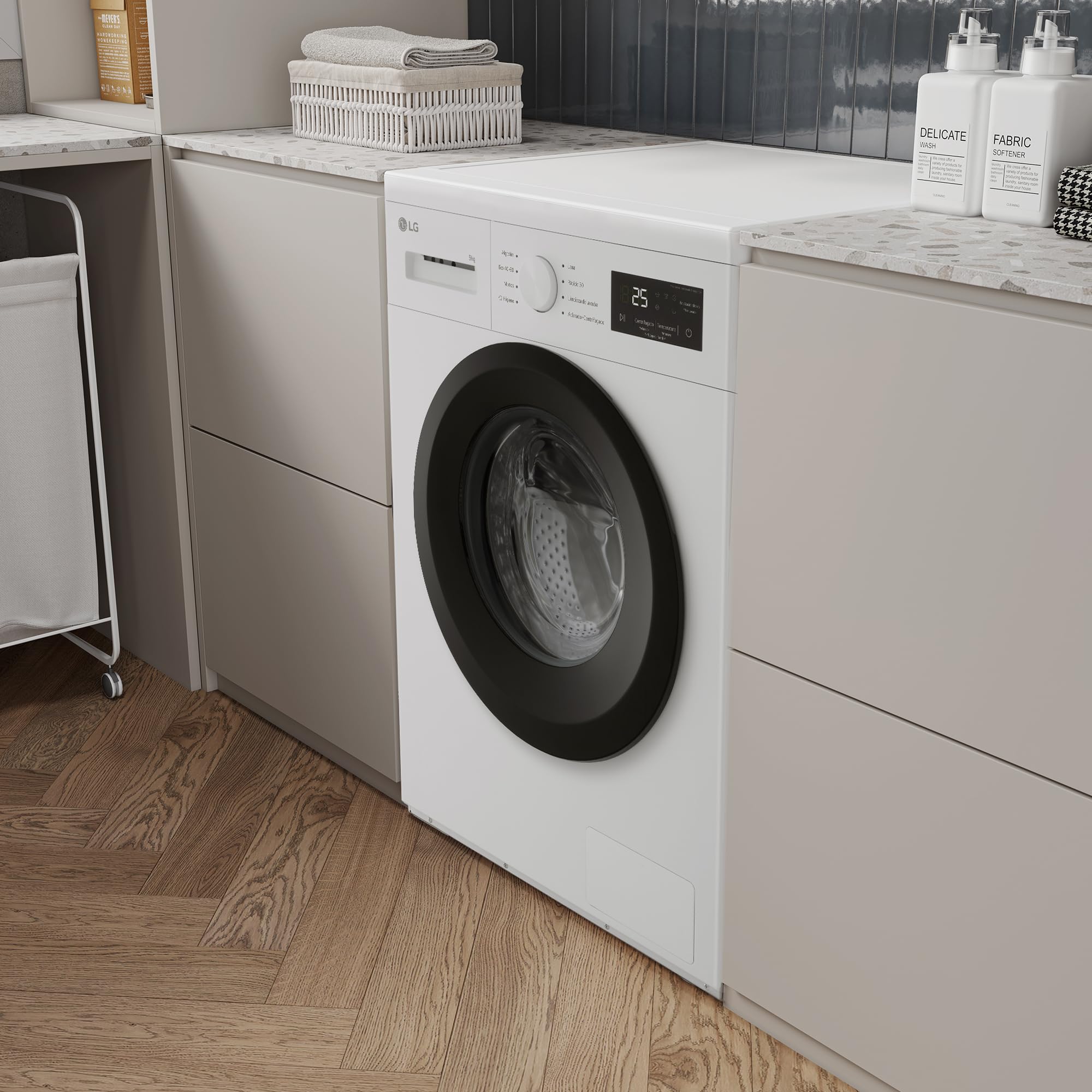LG F4A1009NWK – Washing Machine, 9 kg, 1400 rpm, Front Load, 8 Programs, Quick Program and Hand Wash Program, Special Reduced Bottom, LED Display, 100 Series, White — view 9