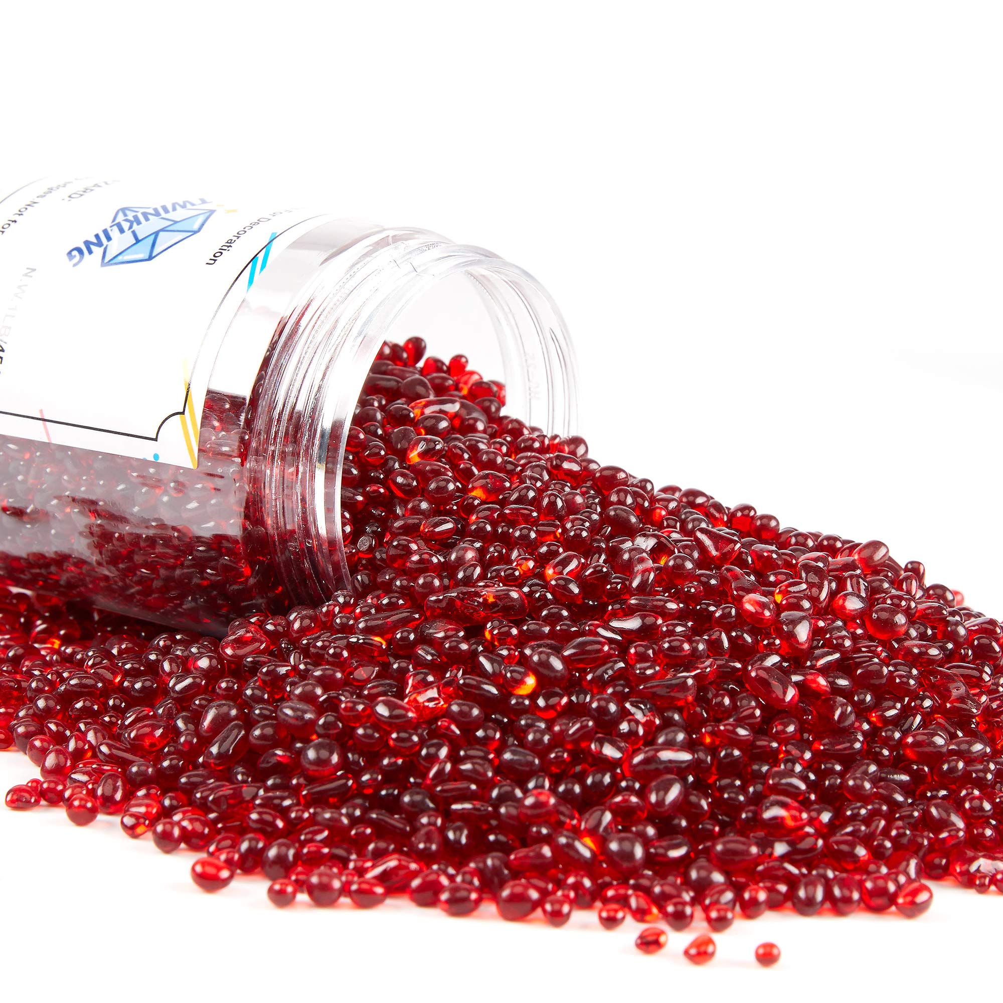 TWINKLING Glänzende Runde Feuerglassteine – 17–19 Mm, 0,5 Kg, Kristallklar Für Feuerstelle, Deko & Basteln