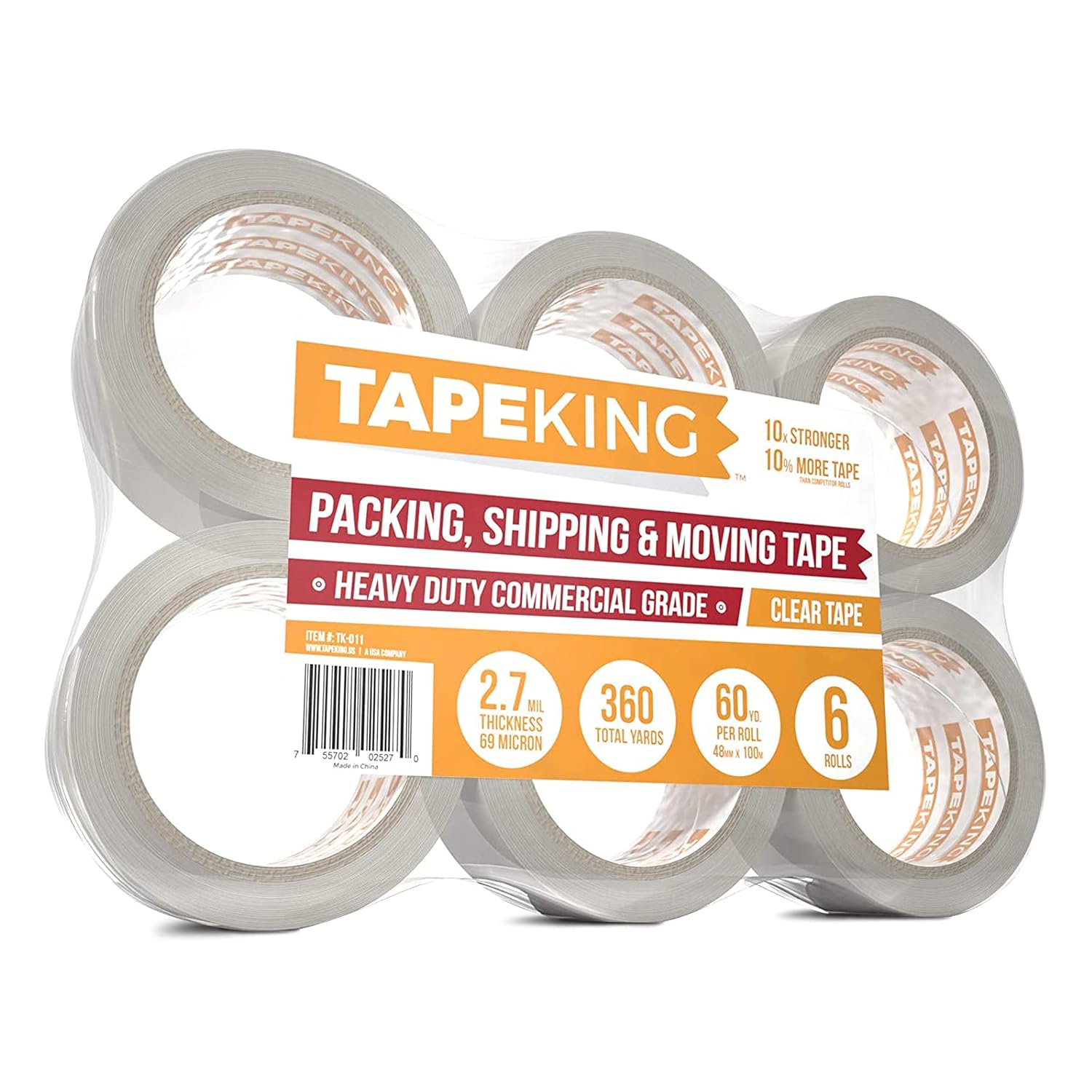 Tape King Clear Packing Tape 60 Yards Per Roll (6 Refill