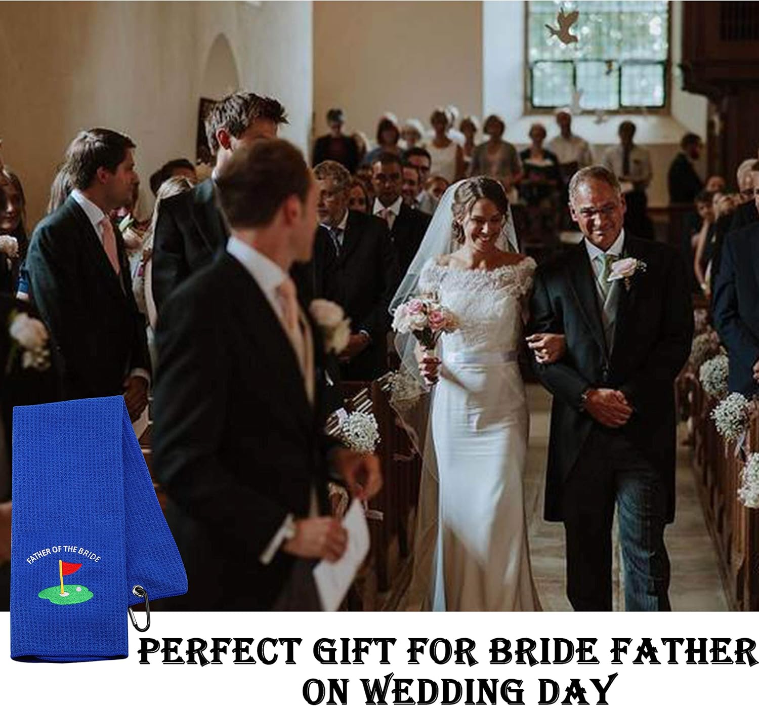 review GJTIM Novelty Gift Inspired Father of The Bride Golf Towel for Wedding Day Wedding Party Gift Towel