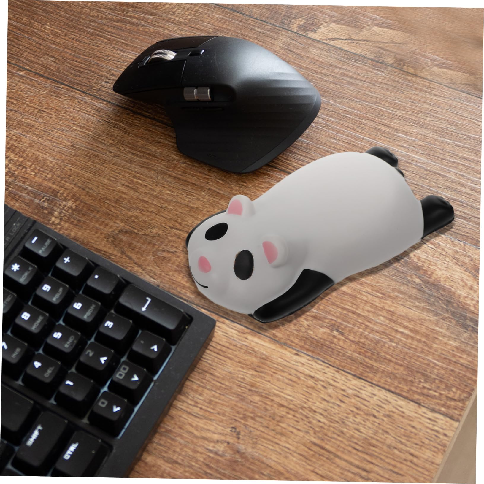 NUOBESTY 3pezzi Cuscino Poggiapolsi Mouse Panda Pu Memory Foam Ergonomico e Antiscivolo Supporto Per Polso Tappetino Da Ufficio Per Computer e Laptop Design Carino e Leggero Per Lavoro e