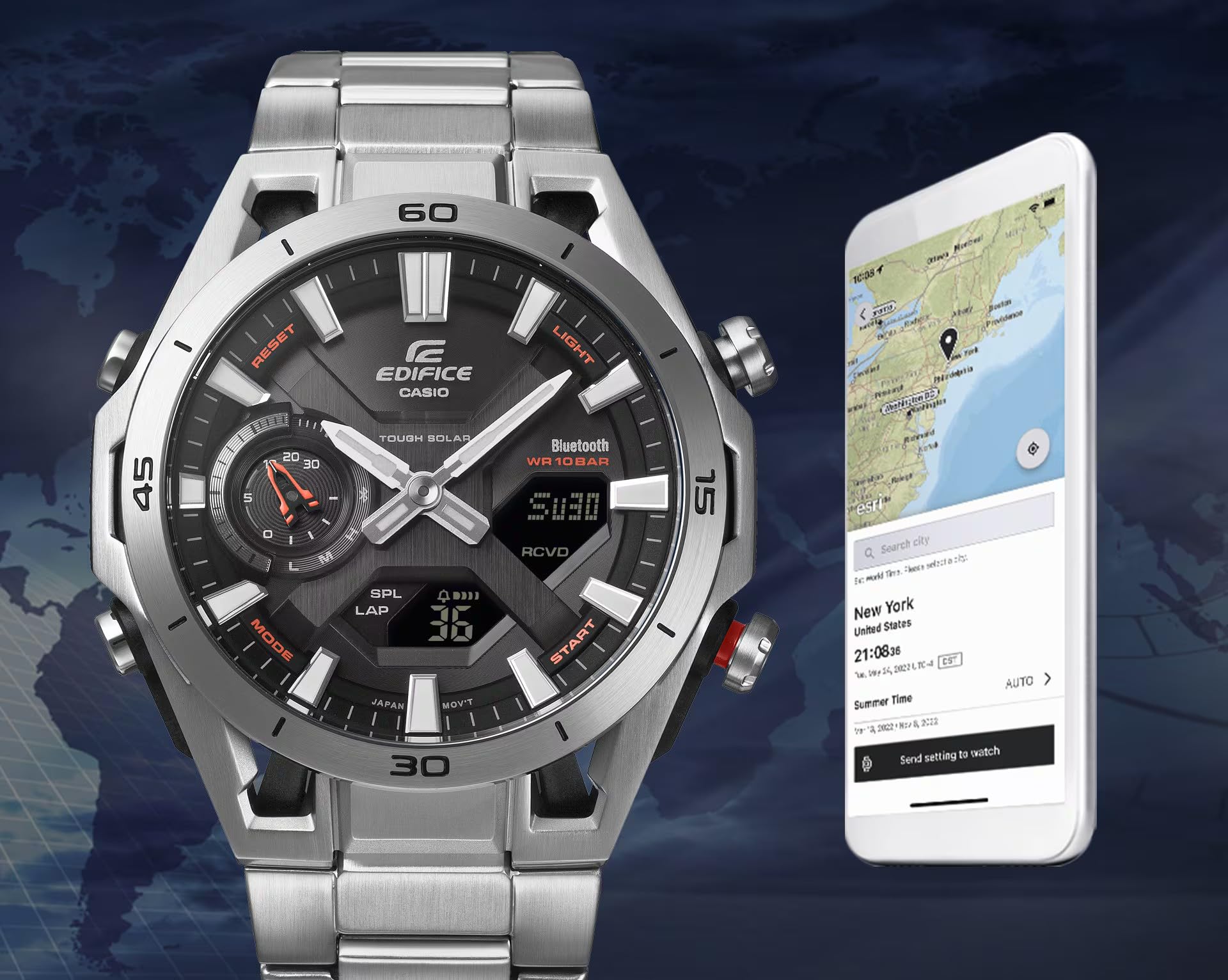 Casio orologio uomo multifunzione ECB-2300D-1AEF