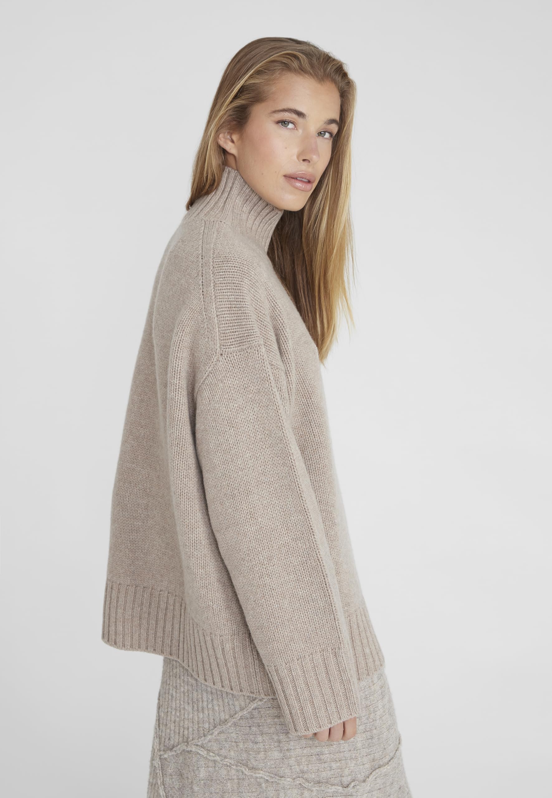 Style & Republic Maglione da donna oversize in 90% lana merino, 10% cashmere, morbido maglione boxy | caldo ed elegante per autunno e inverno