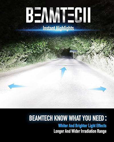 Miniatura 34 de BEAMTECH Bombilla H4, sin ventilador en línea 9003 bombilla antiniebla 6500K xenón blanco niebla luz de 2