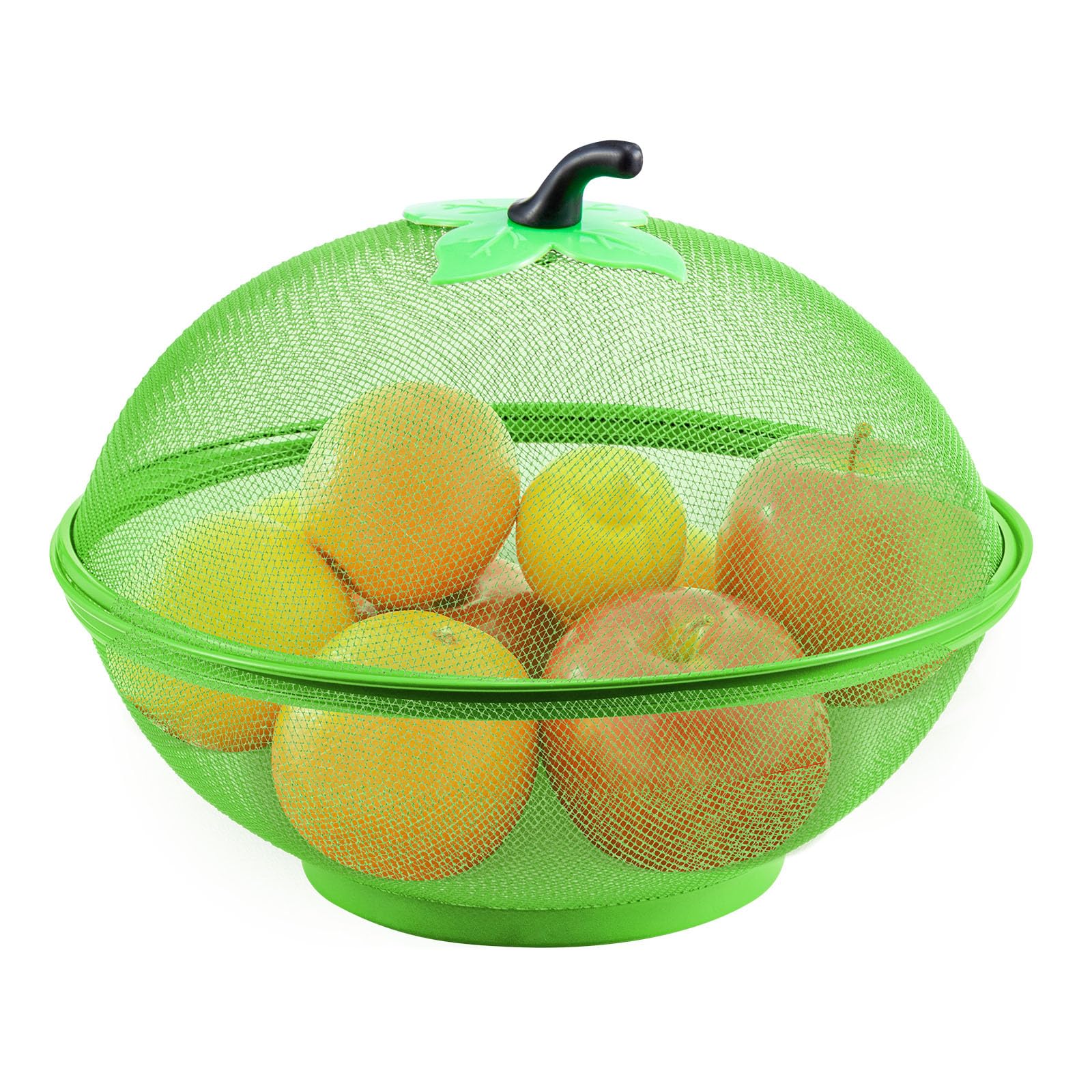 M.J COMFY-LIFE Apple-Shaped Mesh Fruit Basket with Lid, Tabletop Vegetable Holder, Decorative Fruit Bowl for Kitchen, Camping, and Patio Use (Green) — image 1