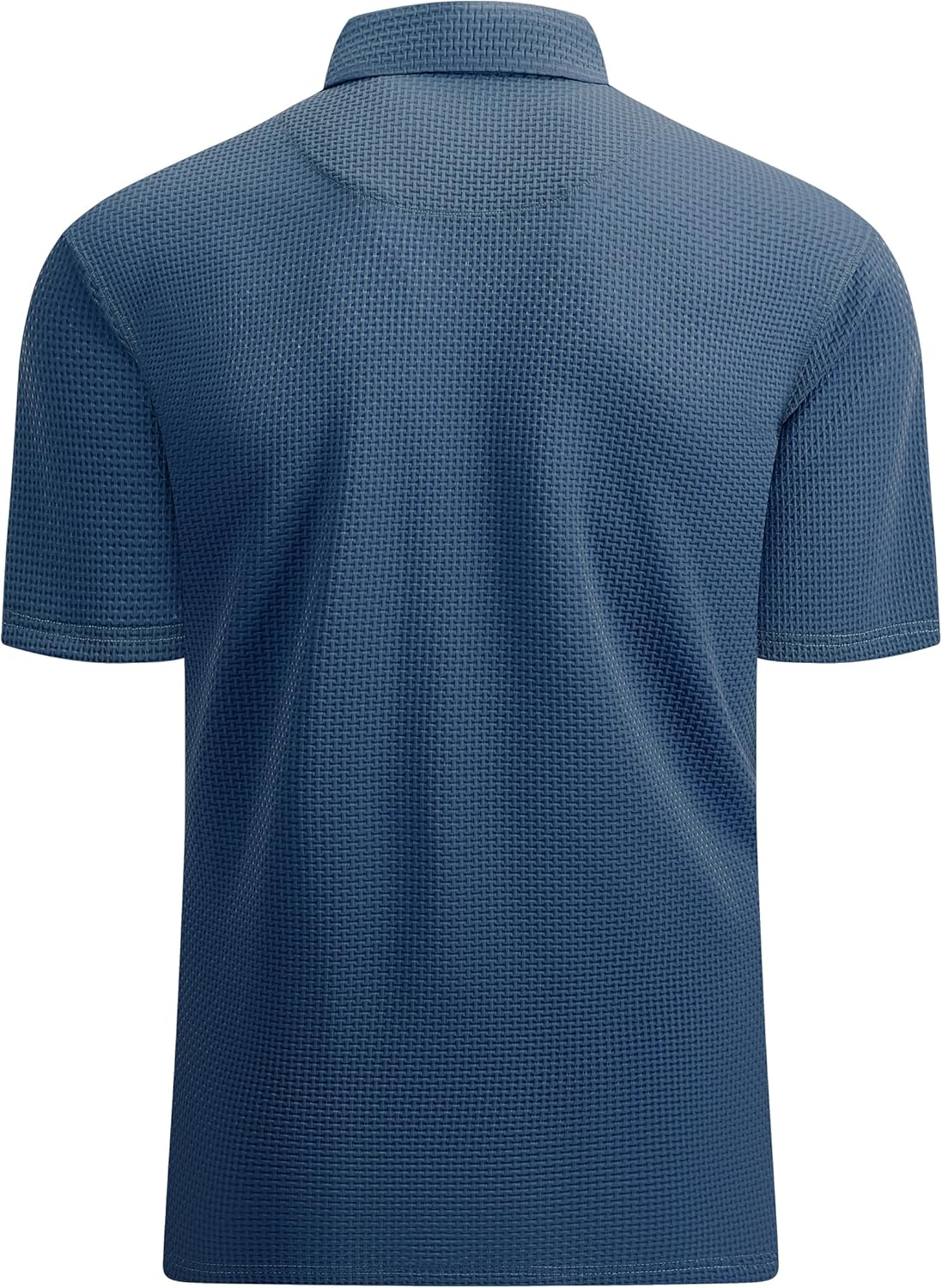 Esabel.C Bubble Men's Polo Shirts Short Sleeve Stretch Casual Jacquard Collared Golf Polo Shirts for Men - Image 5