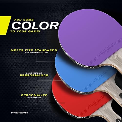 Miniatura 4 de PRO-SPIN Ping Pong Paddles - ITTF-Approved Colors  Premium Carbon Fiber Table Tennis Rackets  Professional Quality  7-Ply Blade, Pro Rubber, 2.0mm
