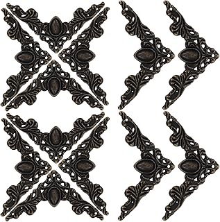 Homoyoyo 12pcs 50mm Alloy Metal Furniture Corner Protectors Triangle Edge Guards for Tables and Wood Boxes, Furniture Corner Covers for Home Safety and Scrapbooking