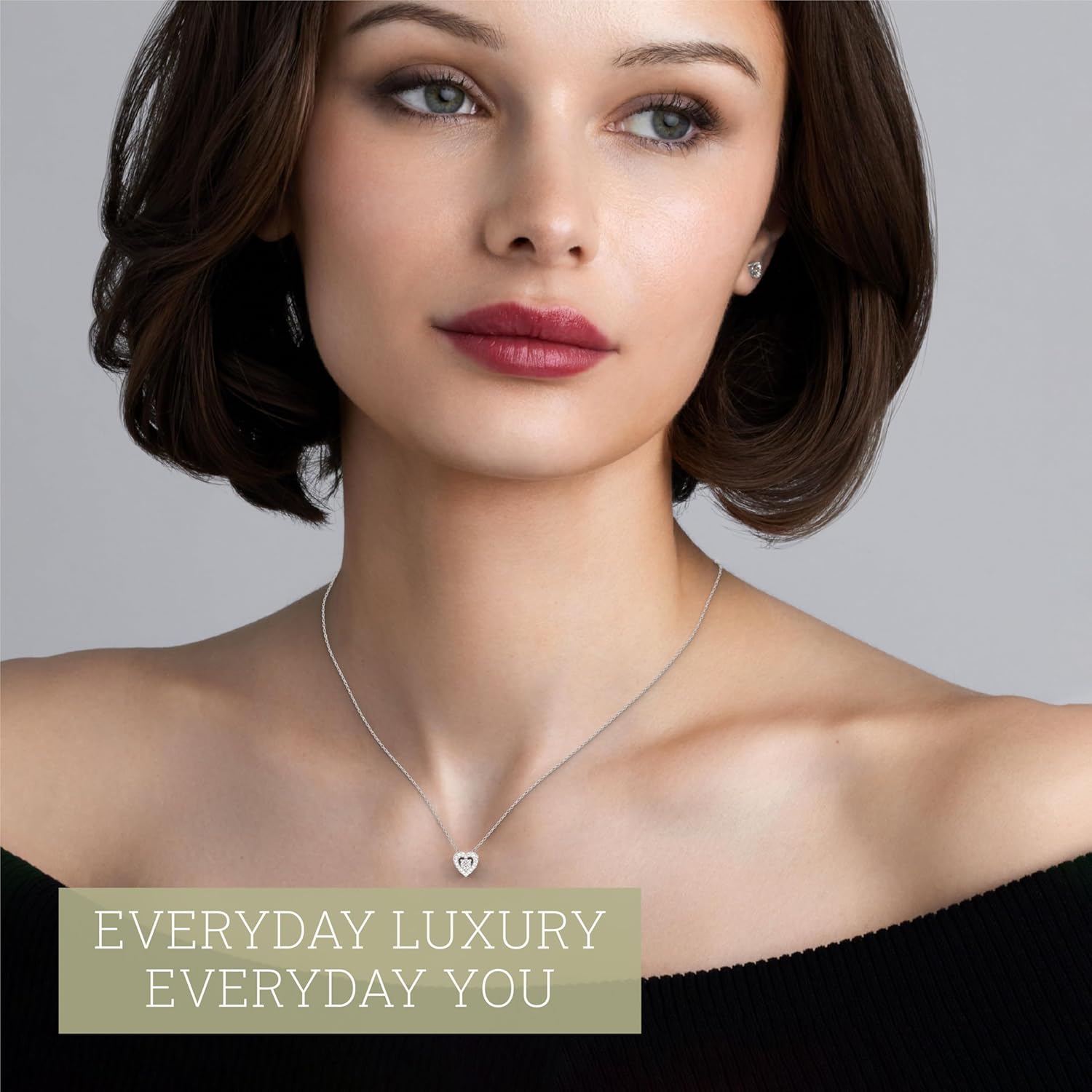 Itsy Bitsy by Gilded Sterling Silver &14KT Gold Plated Sterling Silver Heart Diamond Pendant Necklace, 1/6 Cttw, SI1 F-Color Lab Grown Diamonds, 18” Chain with Spring-Ring Clasp