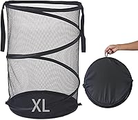 Vista 1 de Cesta de lavandería emergente de malla Seiritex 115L, cesta de lavandería plegable de gran capacidad extra, cesta de almacenamiento de ropa plegable