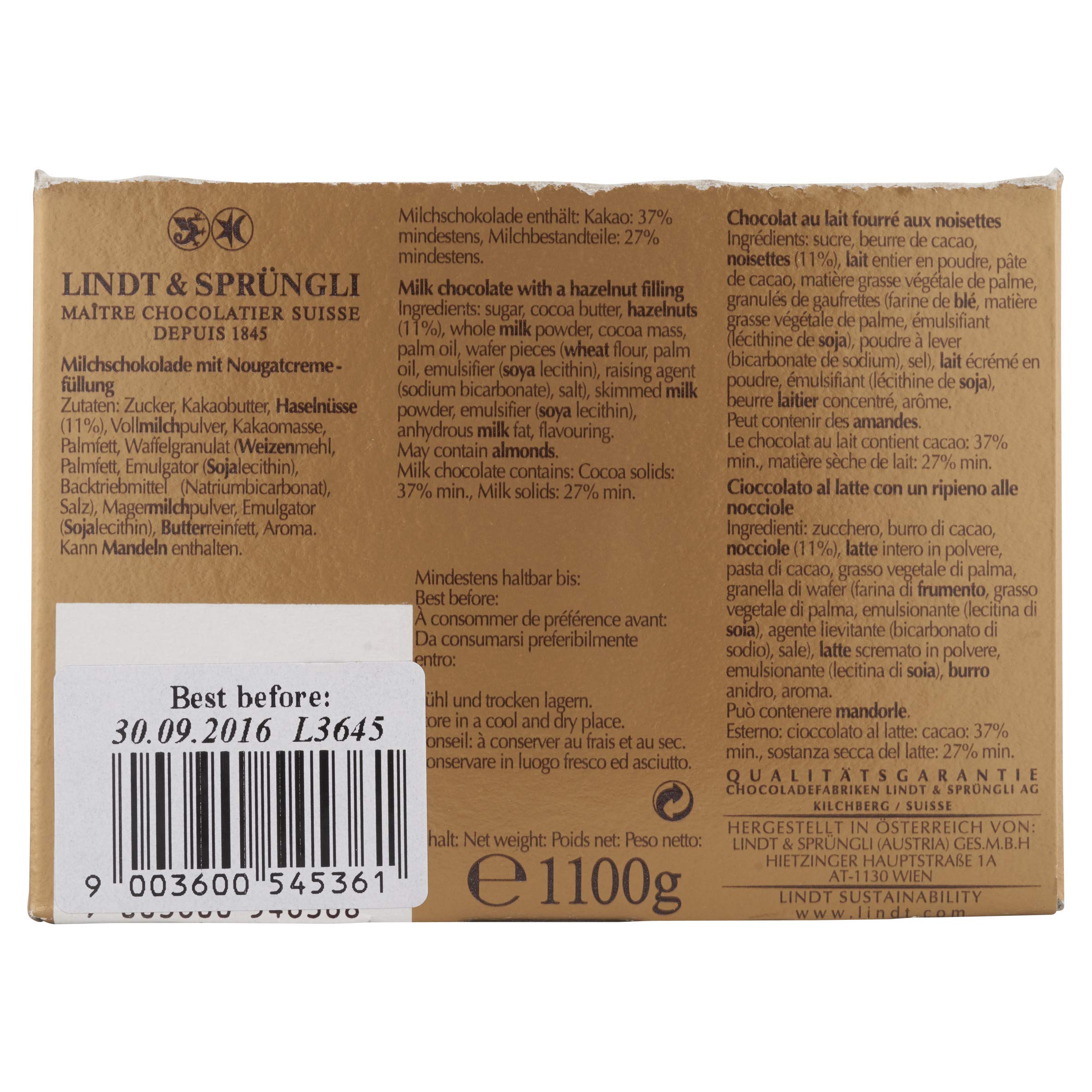 Lindt - GOLF BALLS - Chocolat au lait - Présentoir de 10 étuis de 110g