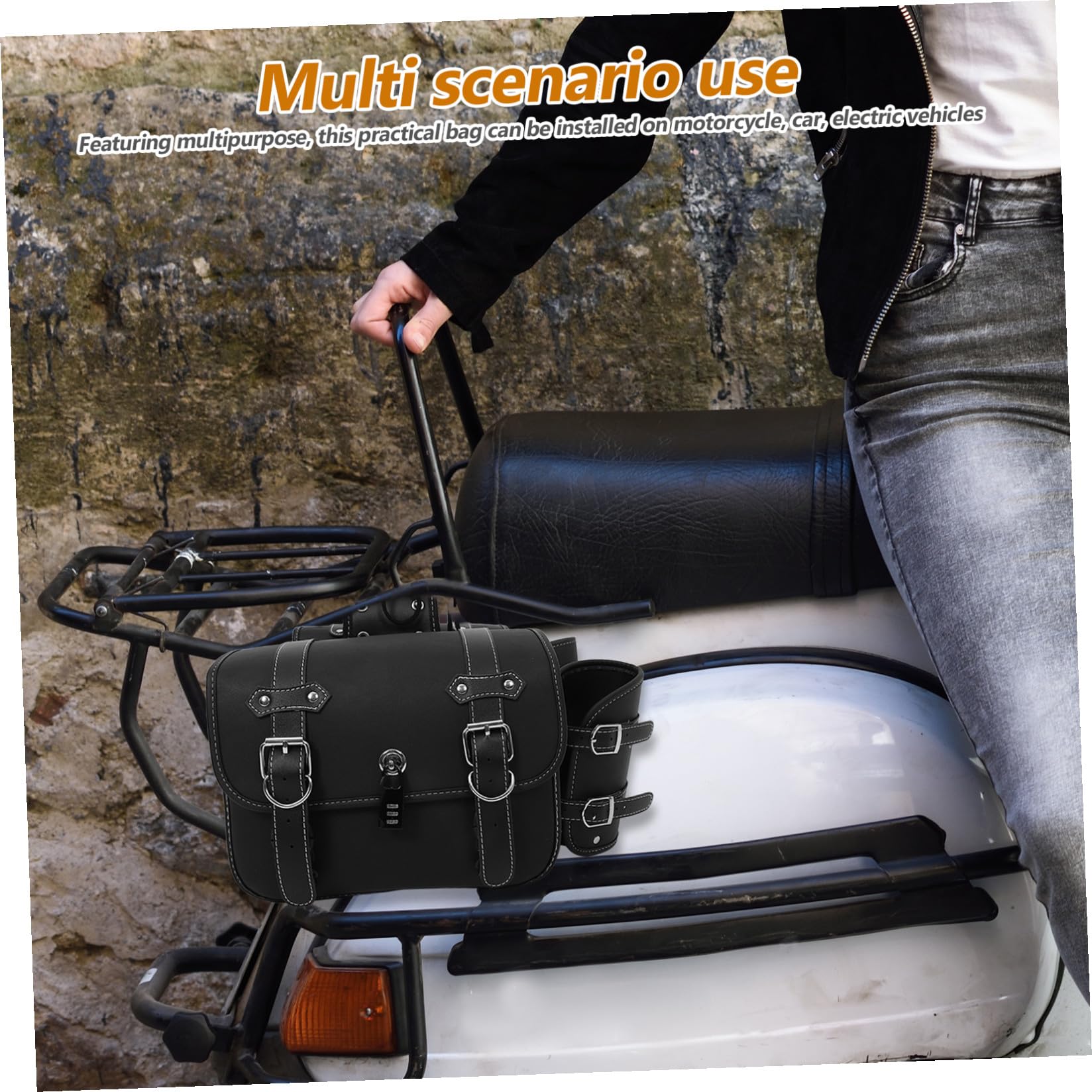 VALICLUD Wodoodporne Skórzane Sakwy Boczne Do Motocykla Elektrycznego Uniwersalne Torby Wiszące Rower i Odporne Zużycie Pojemne Etui Klucze i Telefon dla Miłośników Jazdy