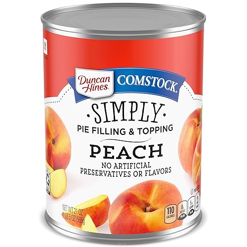 Duncan Hines Comstock Simply Pie Relleno y Topping, Melocotón, 21 oz