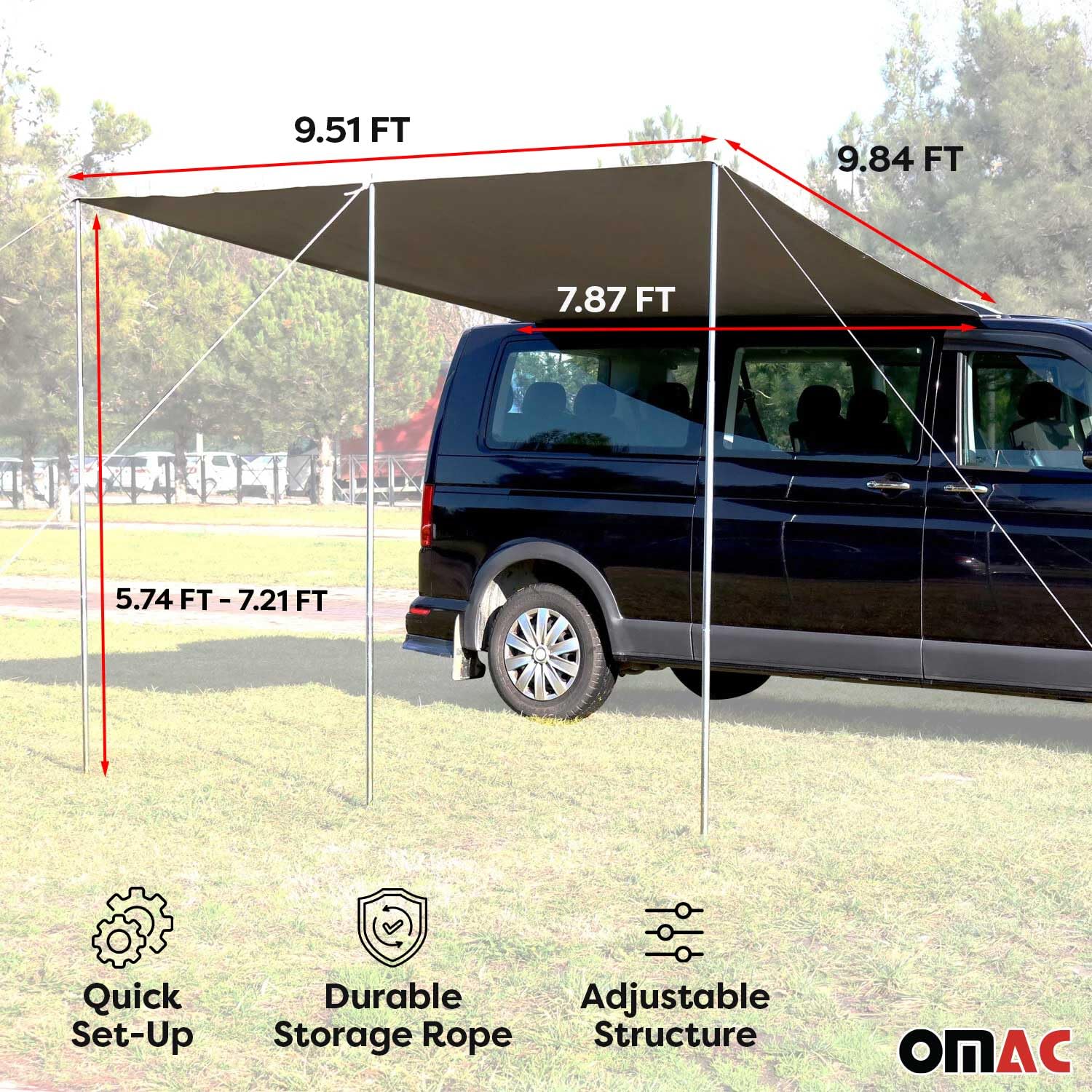 sonnensegel ford tourneo custom OMAC Kederschiene Vorzelt Satz für 2012-23 L2 Schwarz Variante:Out headlamp BBF Bike URBAN 1.0