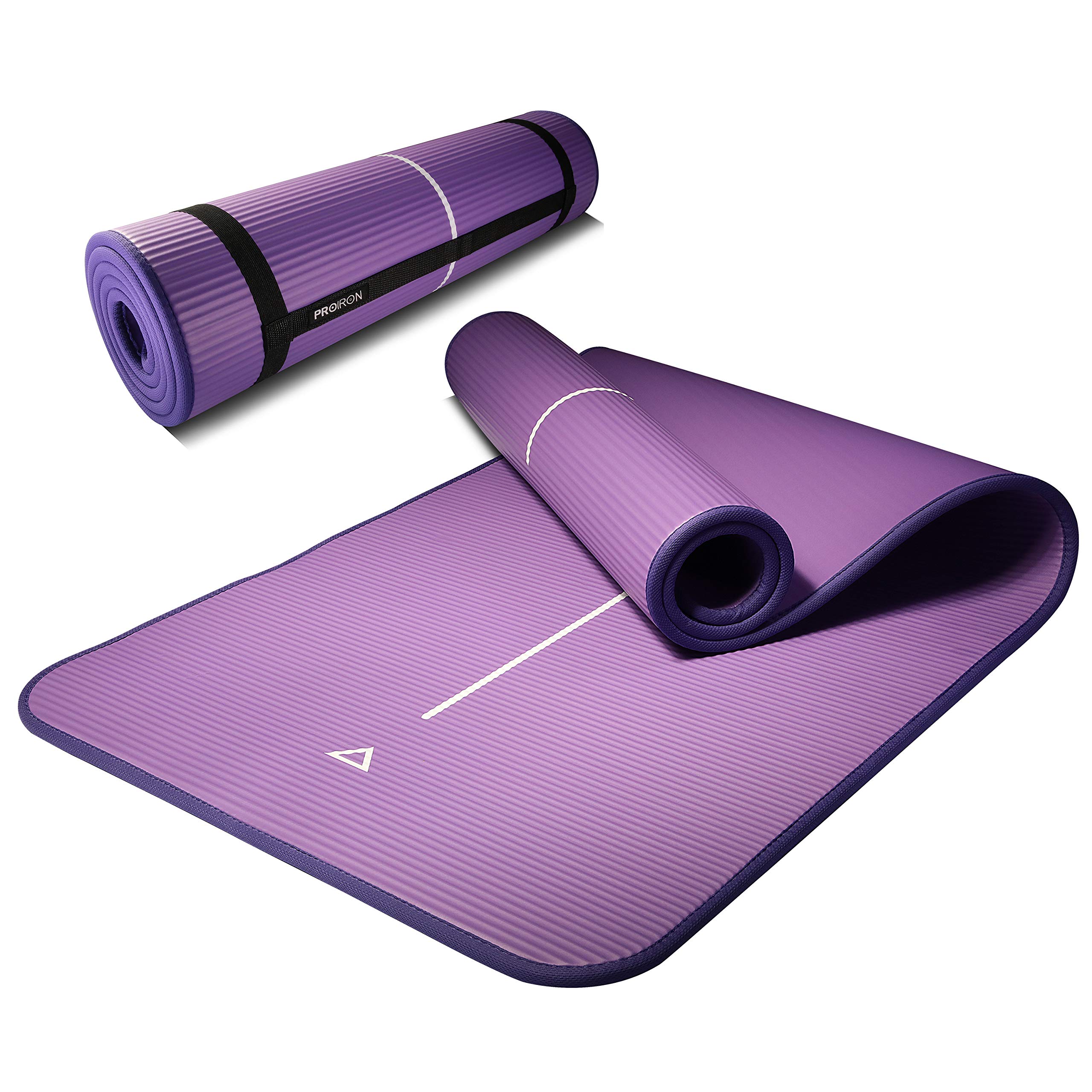 PROIRON Premium Stretch Mat Pilates Mat 10mm 15mm High Density NBR for Exercise, Fitness & Training with Carrying Strap