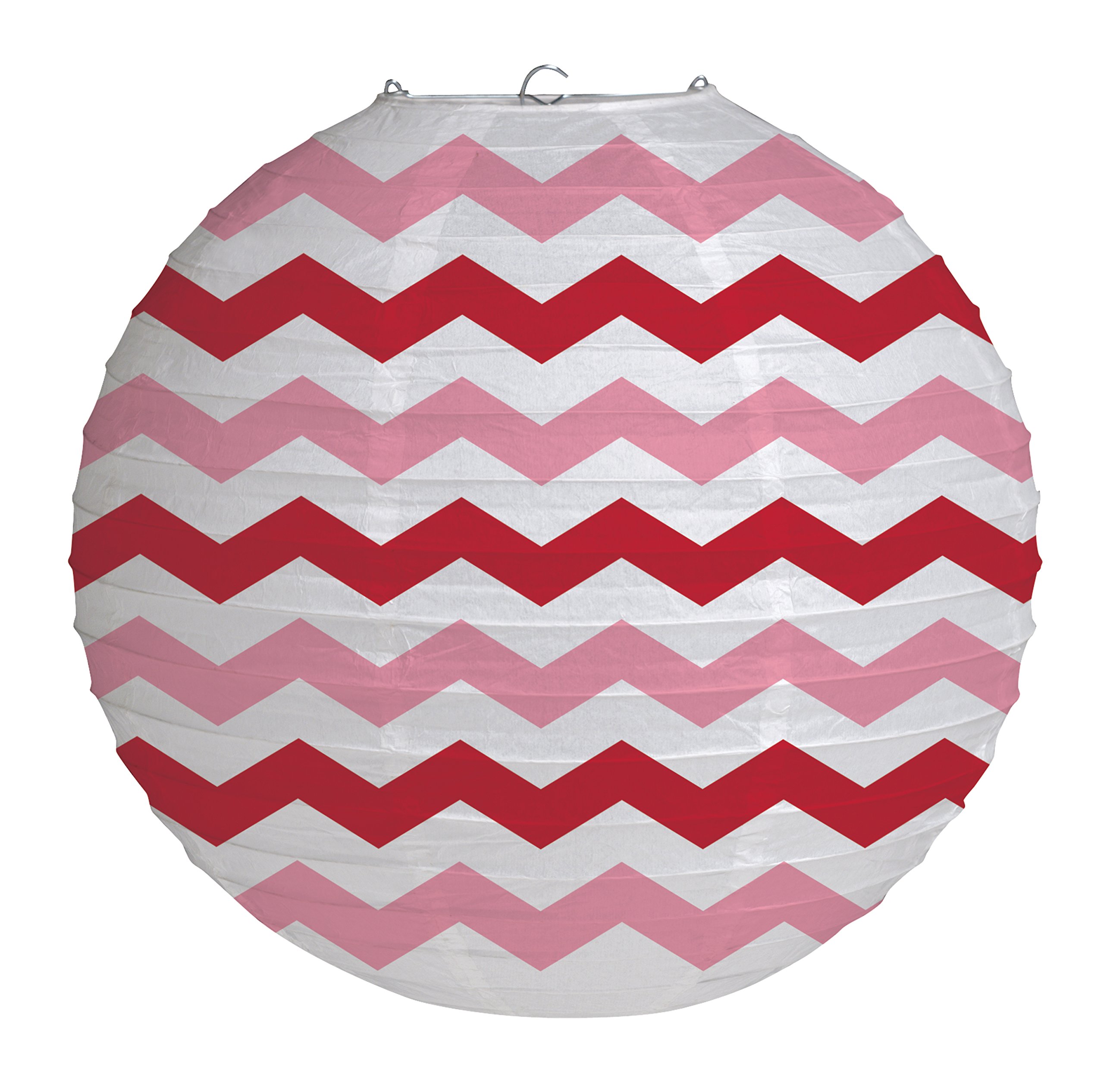 Creative Converting Round Paper Lantern - 12 Inch Chevron Pastel Blue Party Decoration
