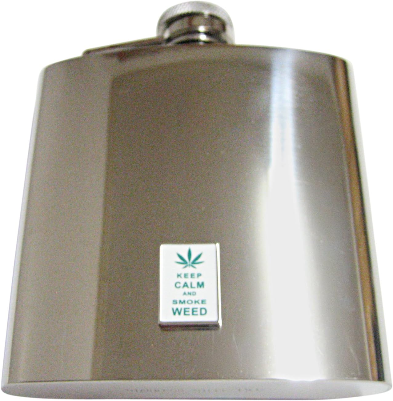 Kiola Designs Keep Calm and Smoke Weed 6 Oz. Stainless Steel Flask