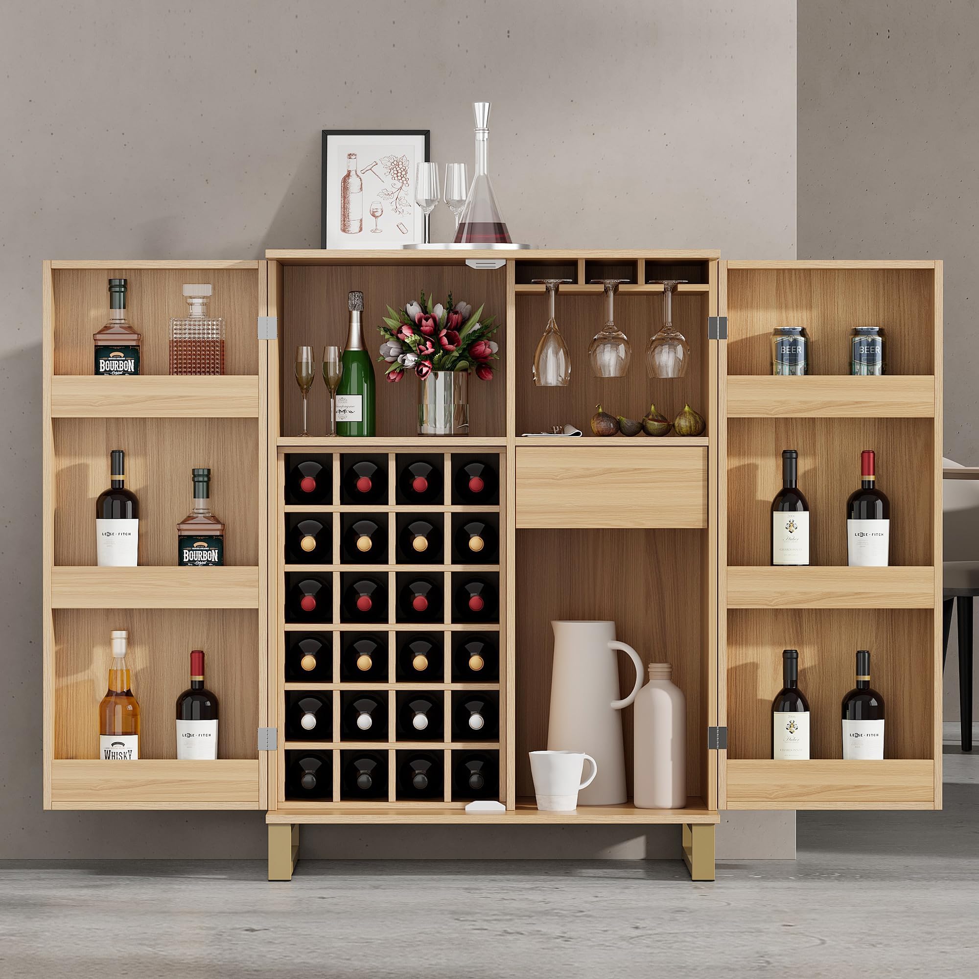 Modern Alcohol Rack Amazon.com: Merax Modern Home Bar Cabinet for Liquor with 24 Wine ...
