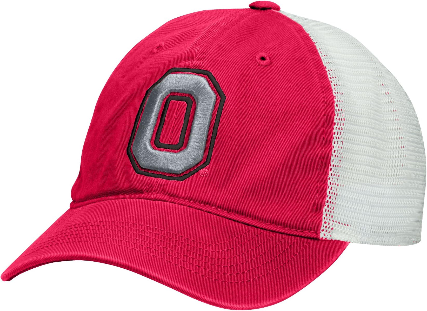 NCAA Ohio State Buckeyes Adult Men Superfly Slouch Mesh Flex Cap, Large/X-Large, Red/White