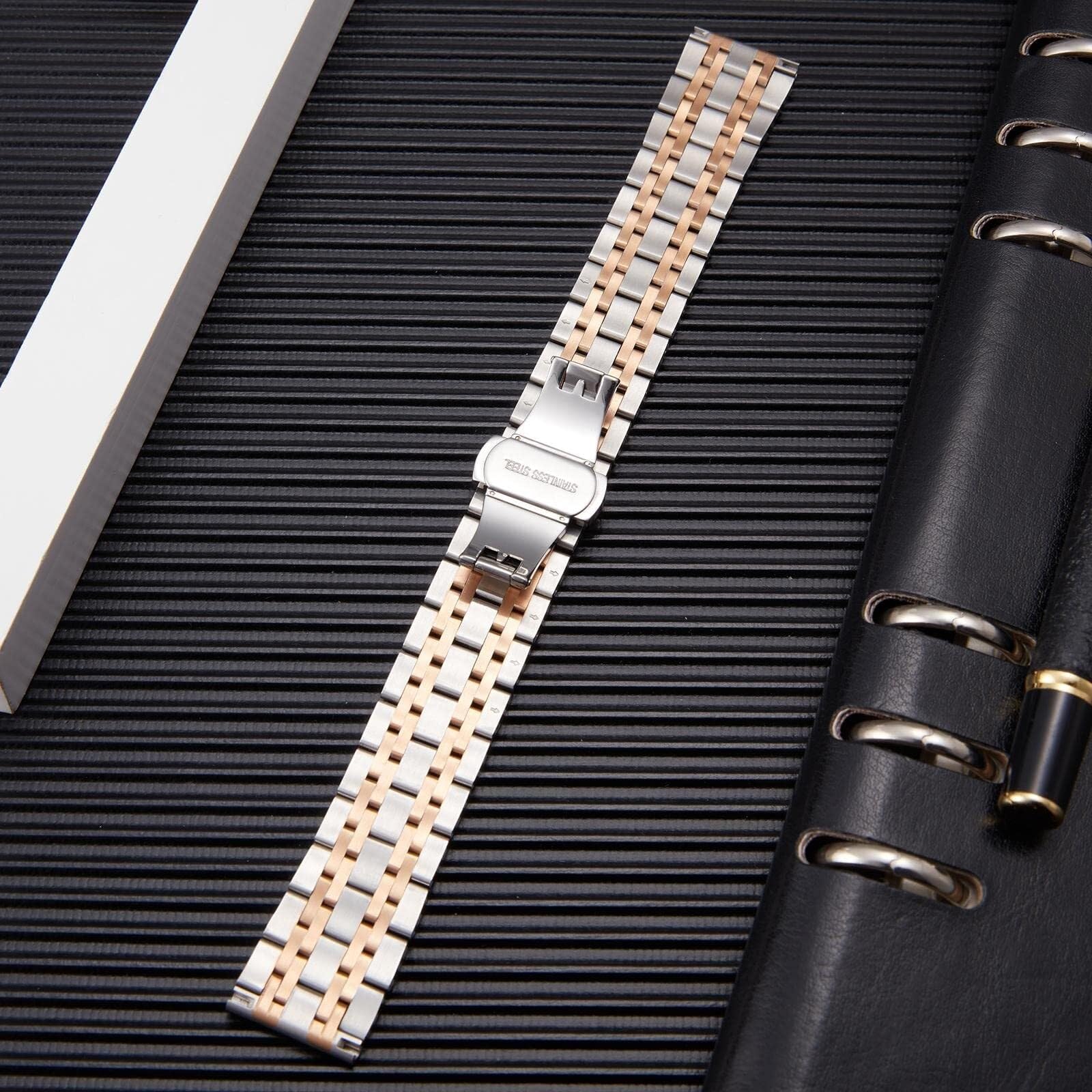 CZKE Bracelet de montre de rechange en acier inoxydable haut de gamme pour homme et femme 14 mm, 16 mm, 18 mm, 21 mm, 22 mm, 20 mm, 12 mm, 19 mm