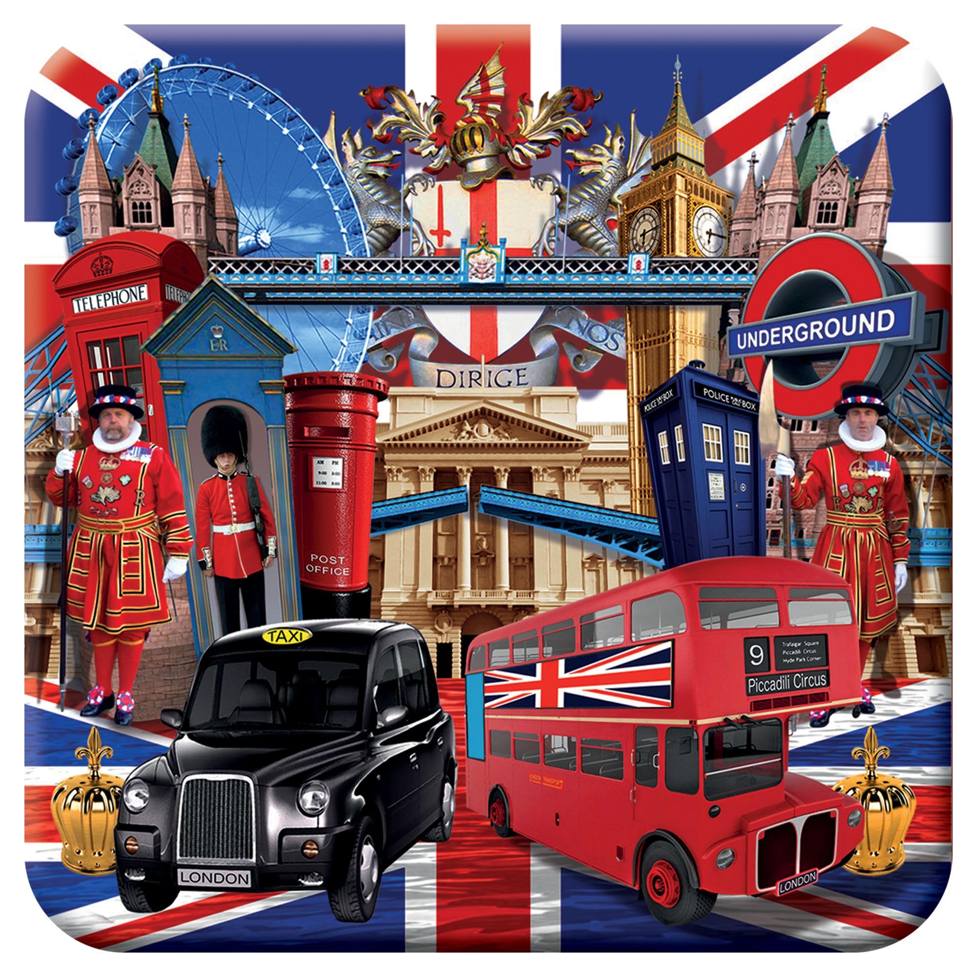3D Livelife Women's Visit To London Cork Coaster - From Deluxebase. Lenticular 3D London Drink & Mug Coasters. Fun Gifts For And Men. Novelty Kitchen And Decorative Home Accessories.