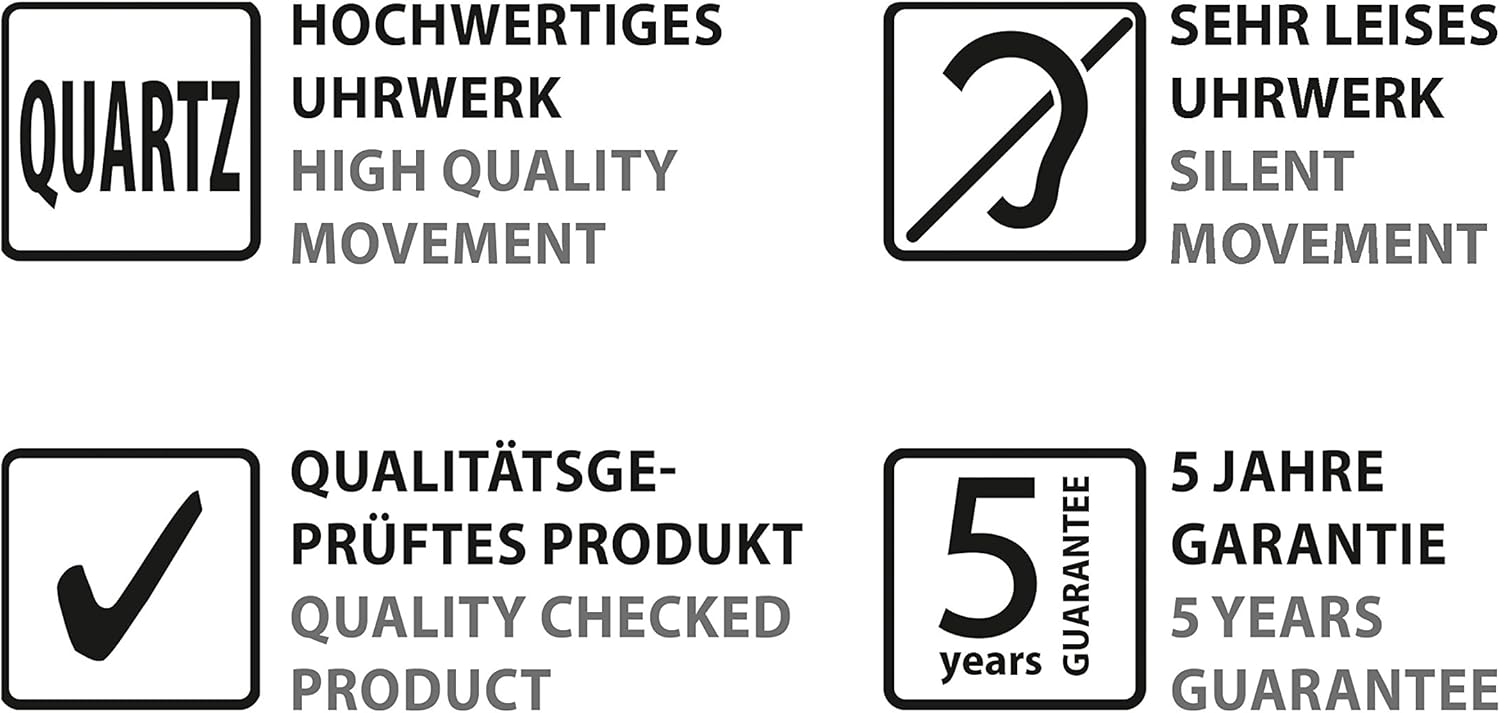 Close-up of the Sigel artetempus Design Wall Clock face with red hands