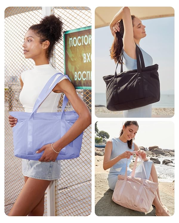 BAGSMART Tote Bag for Women with Zipper, Gym Tote with Compartments, Laptop Work Tote Nurse Dance Yoga Bag for Sport, Travel by BAGSMART - Image 2