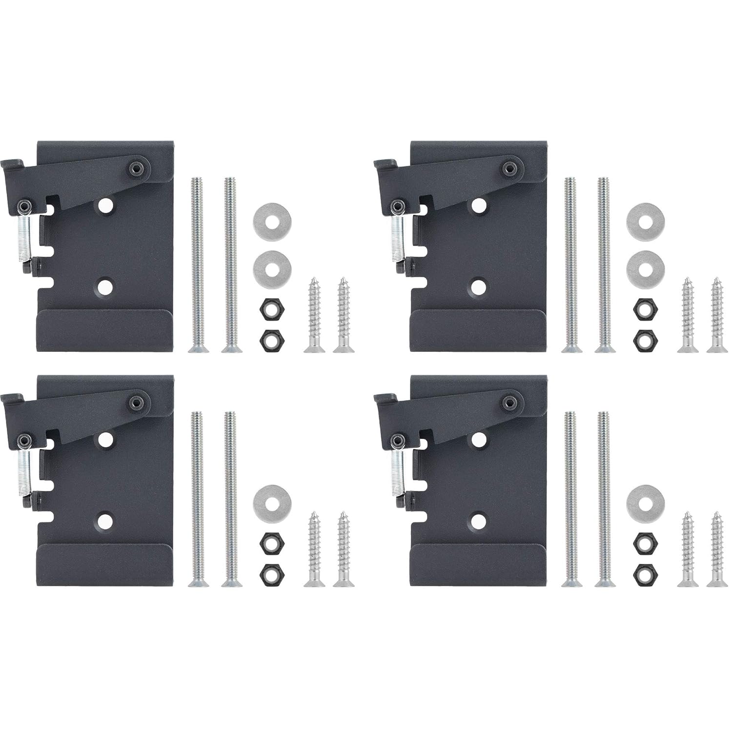 Quick Release Mounting Plate 4 Pack for Workbench Casters – Spring Lock