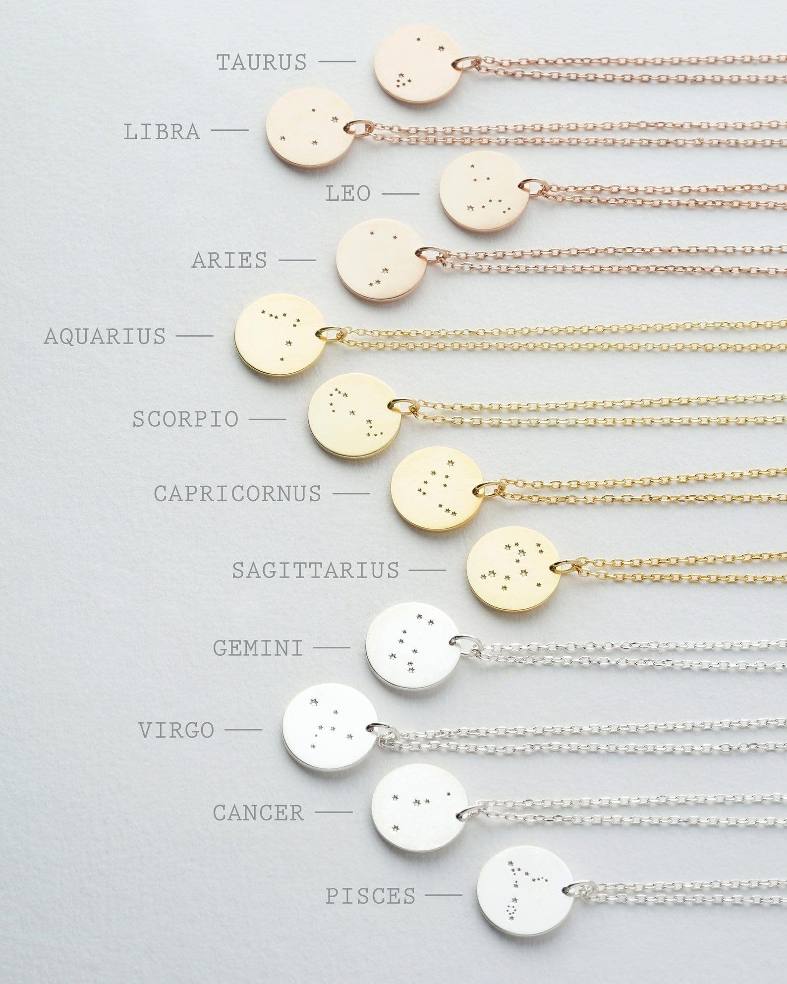 Collar de Constelación plata de ley 925 zodiaco Collar Personalizado estrella signo minimalista delicado Cumpleaños hecho a mano a medida Día de la Madre
