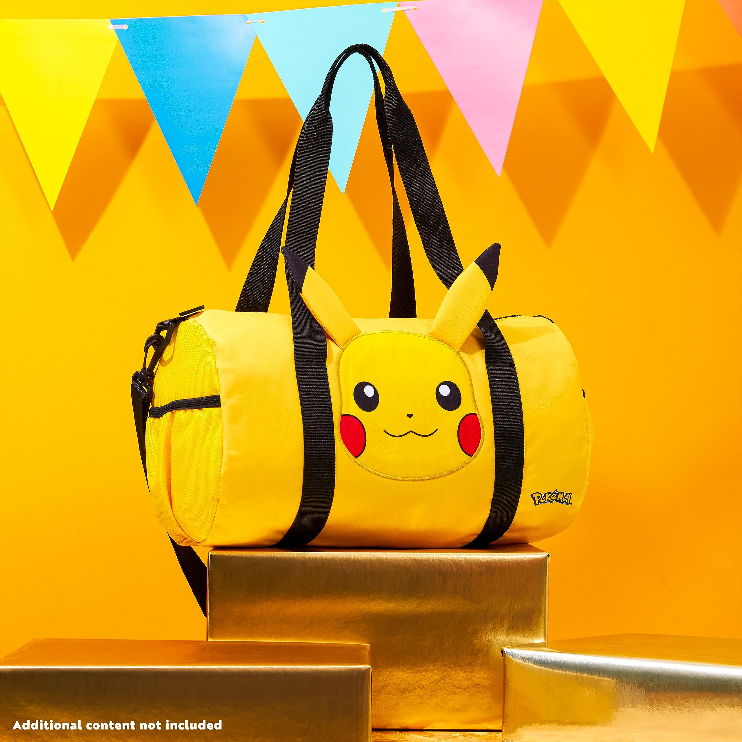Pokémon Torba Podróżna dla Dzieci - Gimnastyczna, Przez Noc, Sportowa, Pikachu Football Kit Holdall - Prezenty dla Chłopców, Jeden Rozmiar, Żółte Uszy 3D