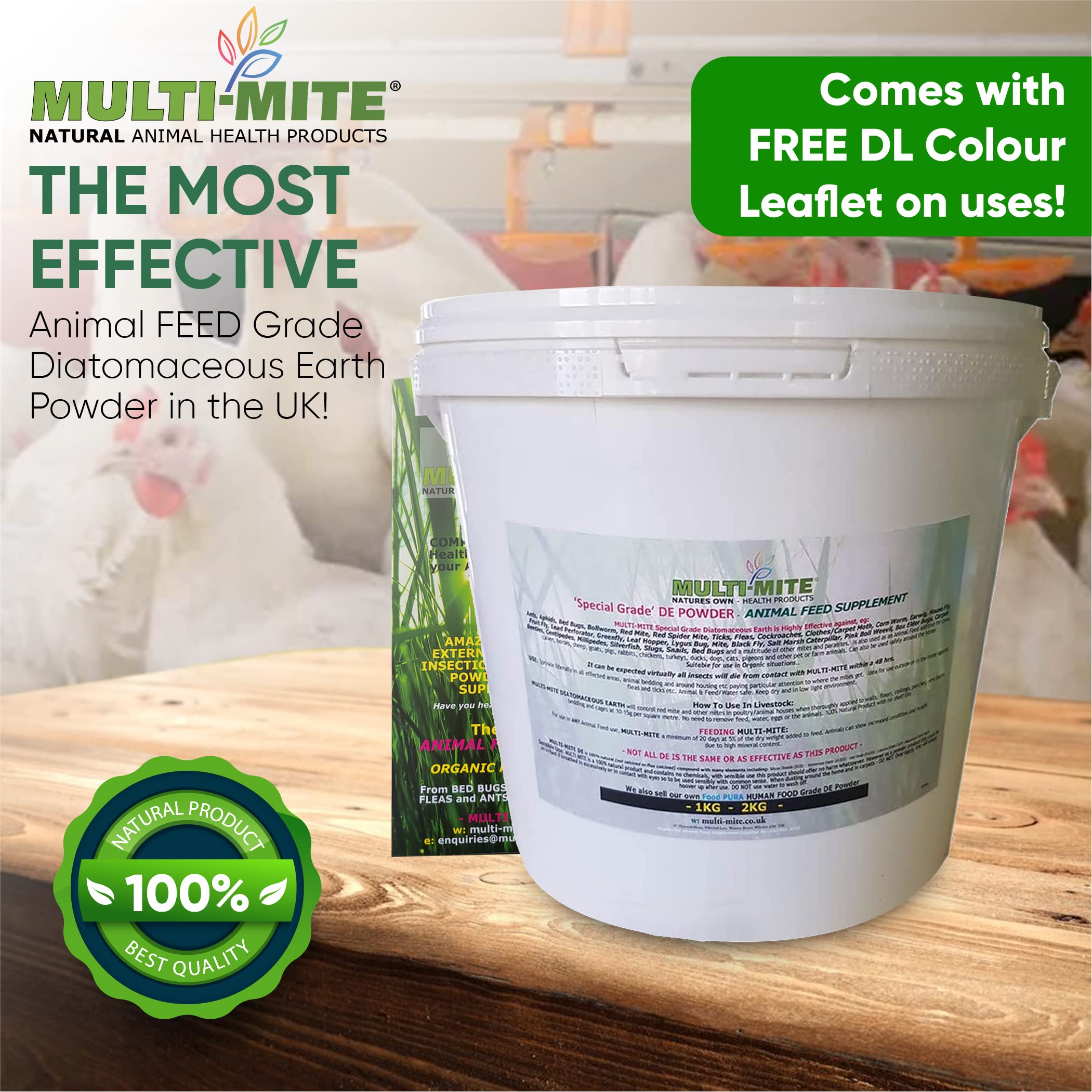 Buy 2KG Bucket FEED Grade DIATOMACEOUS EARTH FAST DESPATCH Red Mite