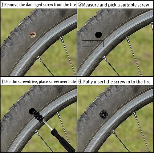 Miniatura 5 de Kit de clavos de goma para reparación de neumáticos con 2 tamaños, tapones de rosca al vacío 2026 para neumáticos sin cámara, herramientas de