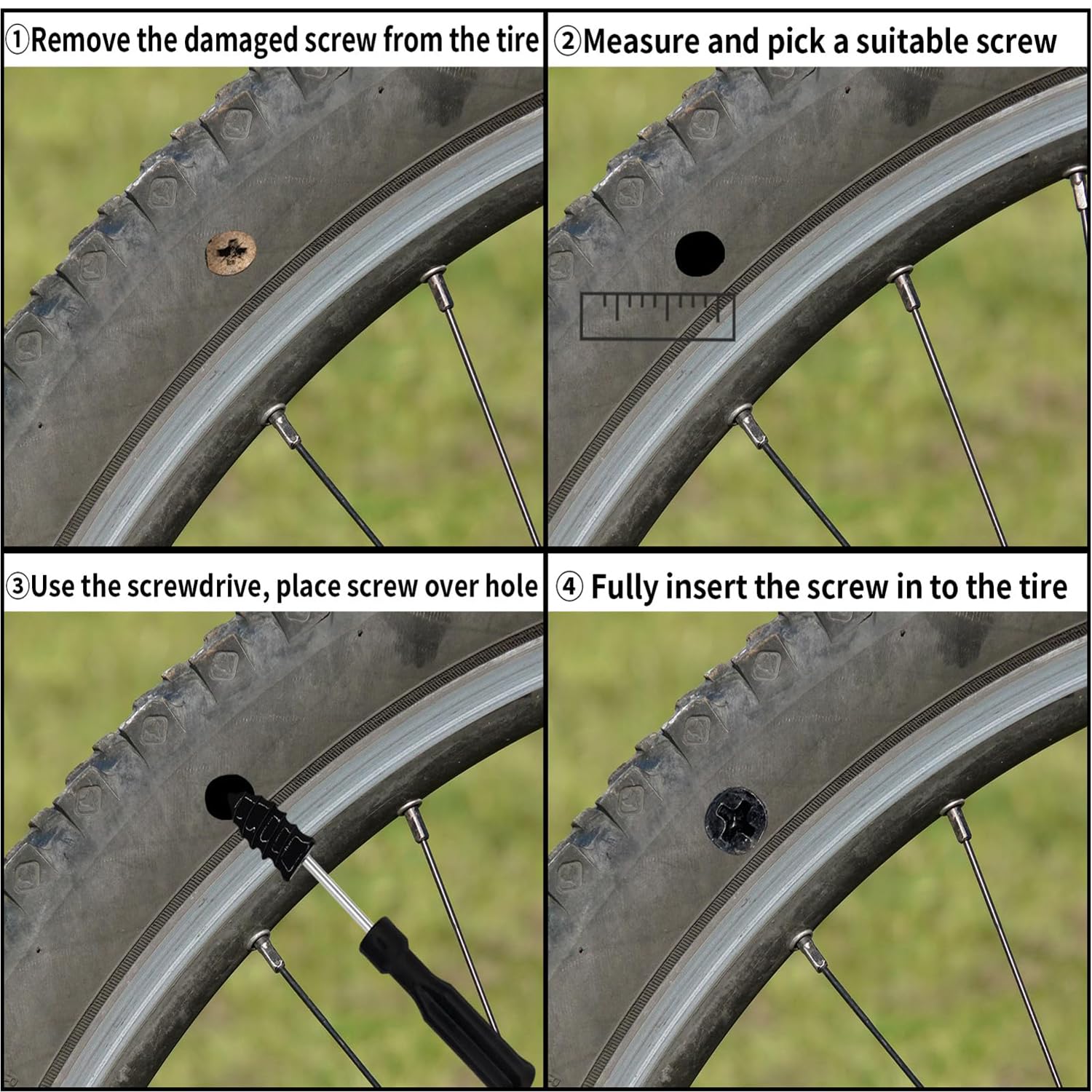 Tire Repair Rubber Nail Kit with 2 Sizes 2026 New Vacuum Screw in Plugs for Tubeless Tires Fast — view 5