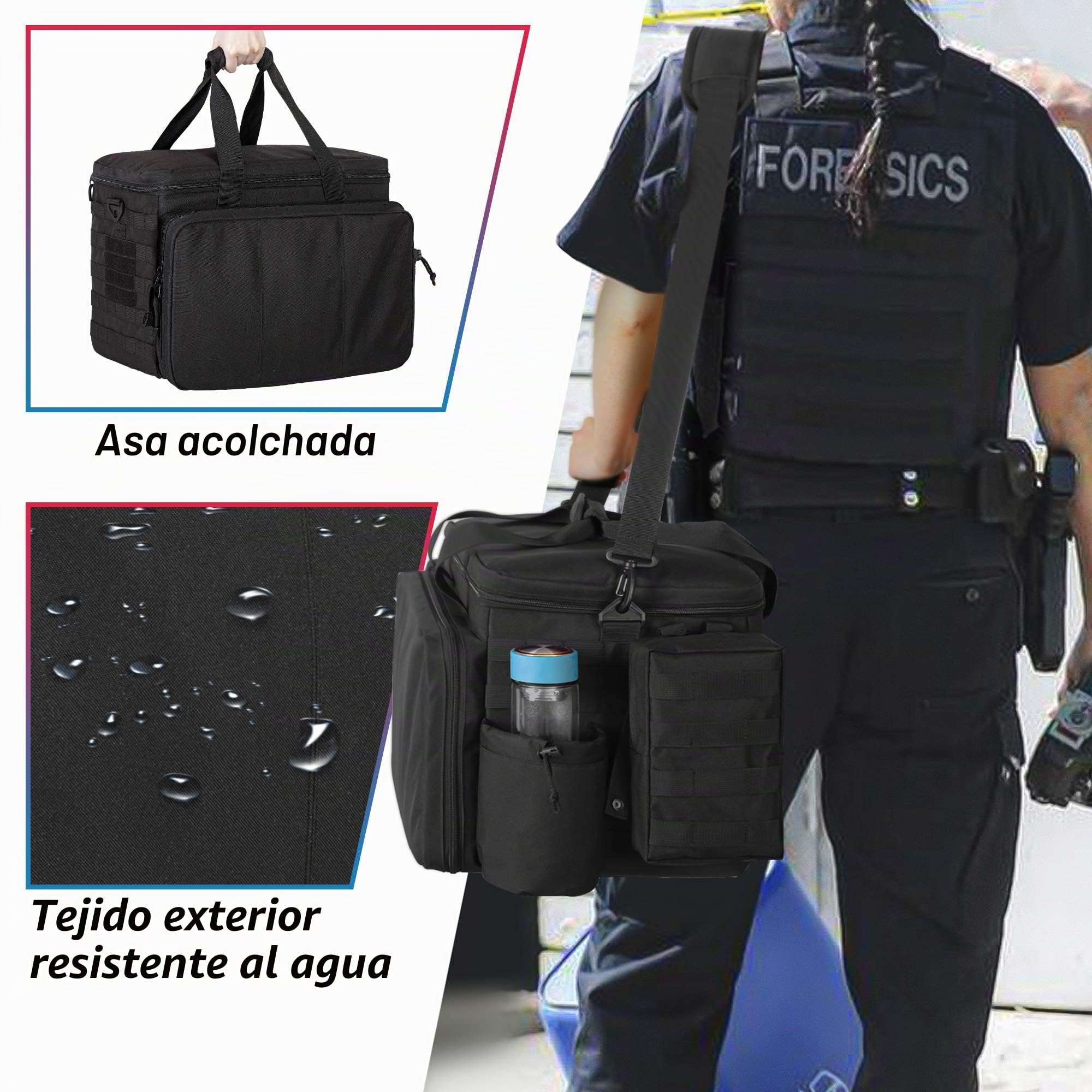 Trunab Bolsa de Patrulla Policía Bolsa Militar MOLLE Bolsa Táctica Policía, Organizador de Coche para Asiento Delantero, Bolsa Viaje Hombro con Compartimento para Laptop de 15,6