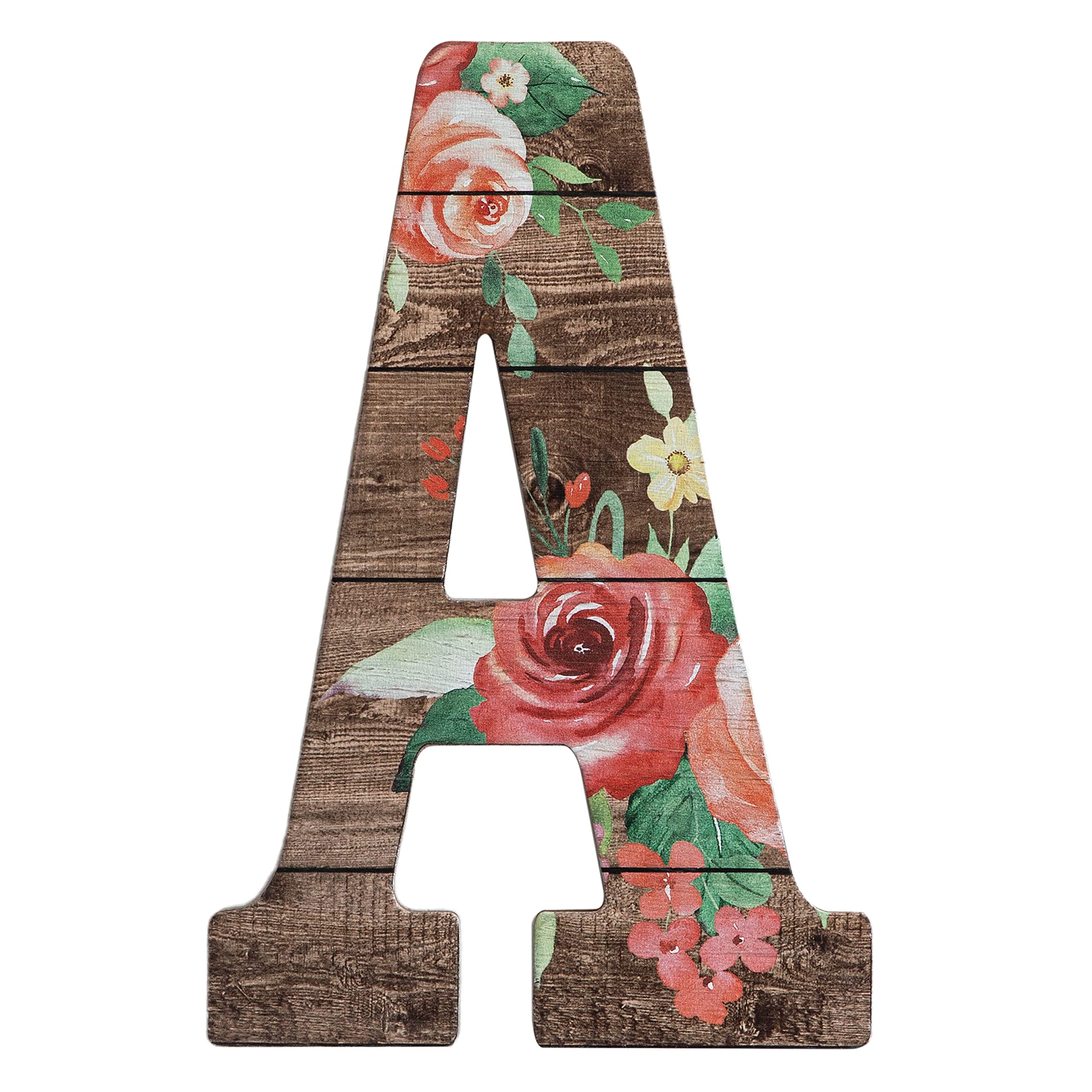 COLLECTIVE HOME - 12" Wood Letters for Wall Decor, Rustic Wall Sign, Decorative Hanging Alphabet Signs, House Number, Decorations for Wedding Birthday Housewarming Party, Wood, Rose. (A)