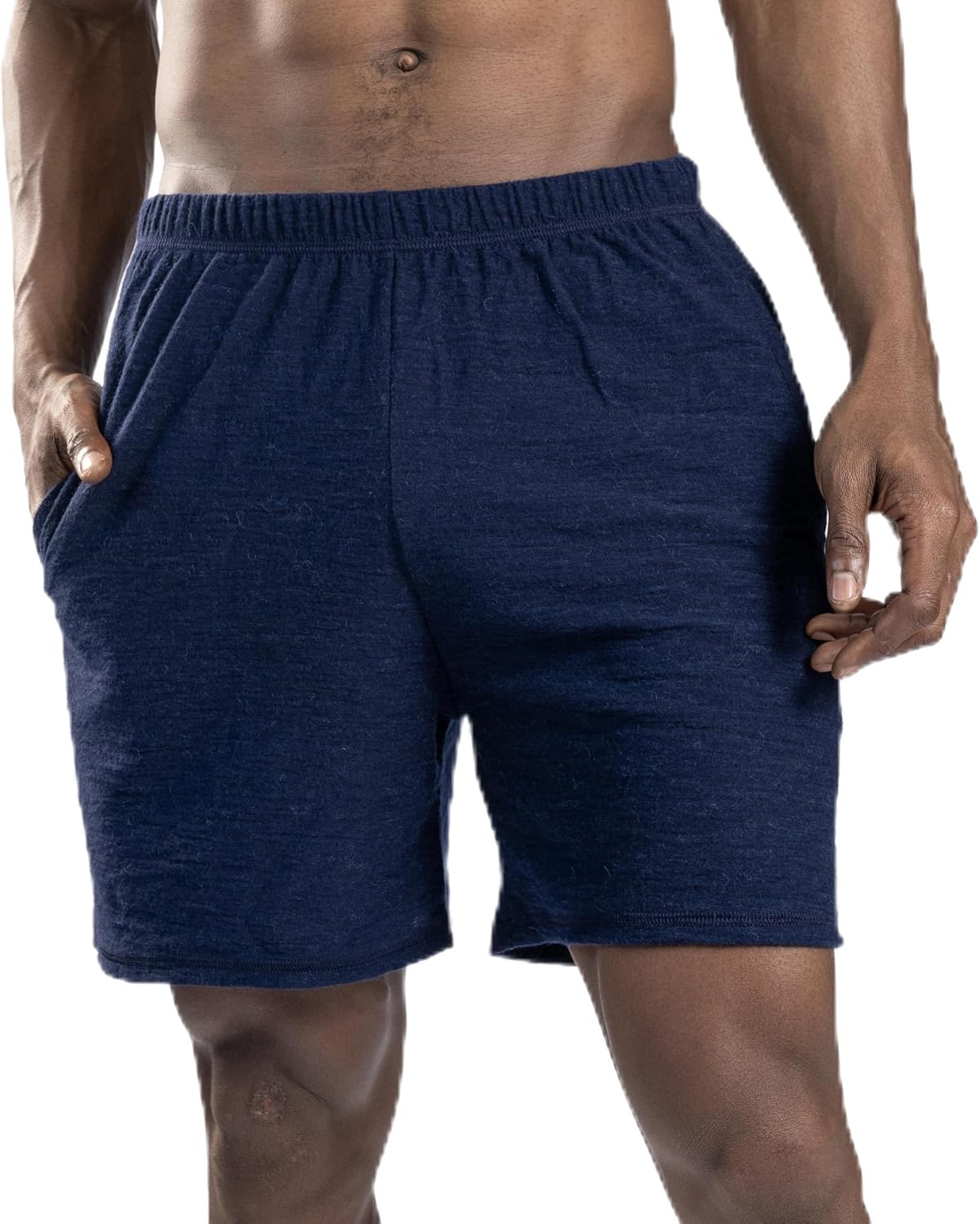 Arms of Andes AoA Men's Alpaca Wool Shorts: 160 Ultralight | Navy Blue/L